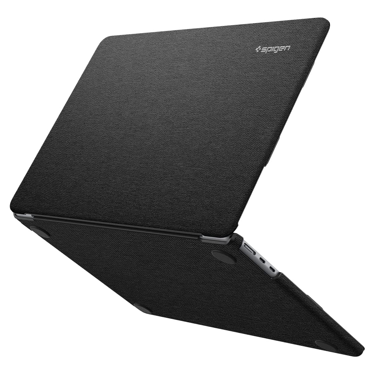 Spigen Urban Fit Hülle Case Kompatibel mit MacBook Air 13 Zoll M5 (2026) / M4 / M3 / M2 A2681 (2025/24/22) Kratzfeste Hartschalen aus Premium-Stoff - Schwarz