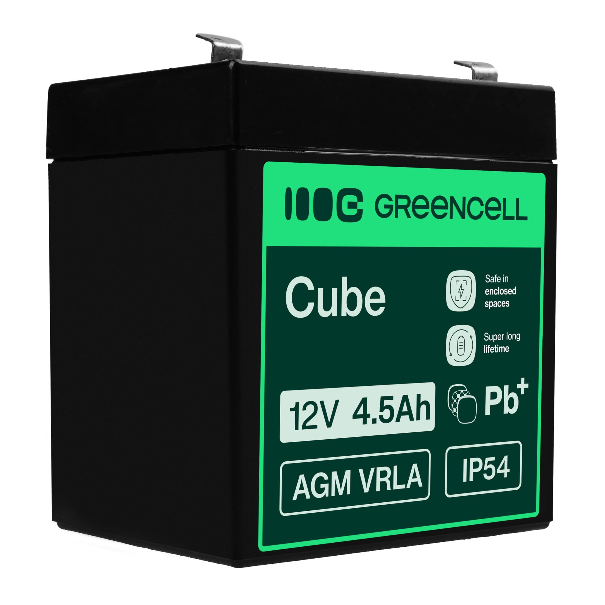 GreenCell® Batteria al piombo AGM 12V 4,5Ah Accumulatore Ricaricabile Sigillata VRLA Senza manutenzione Batterie di ricambio ermetica | giocattoli per bambini | Installazioni di allarme | UPS/USV