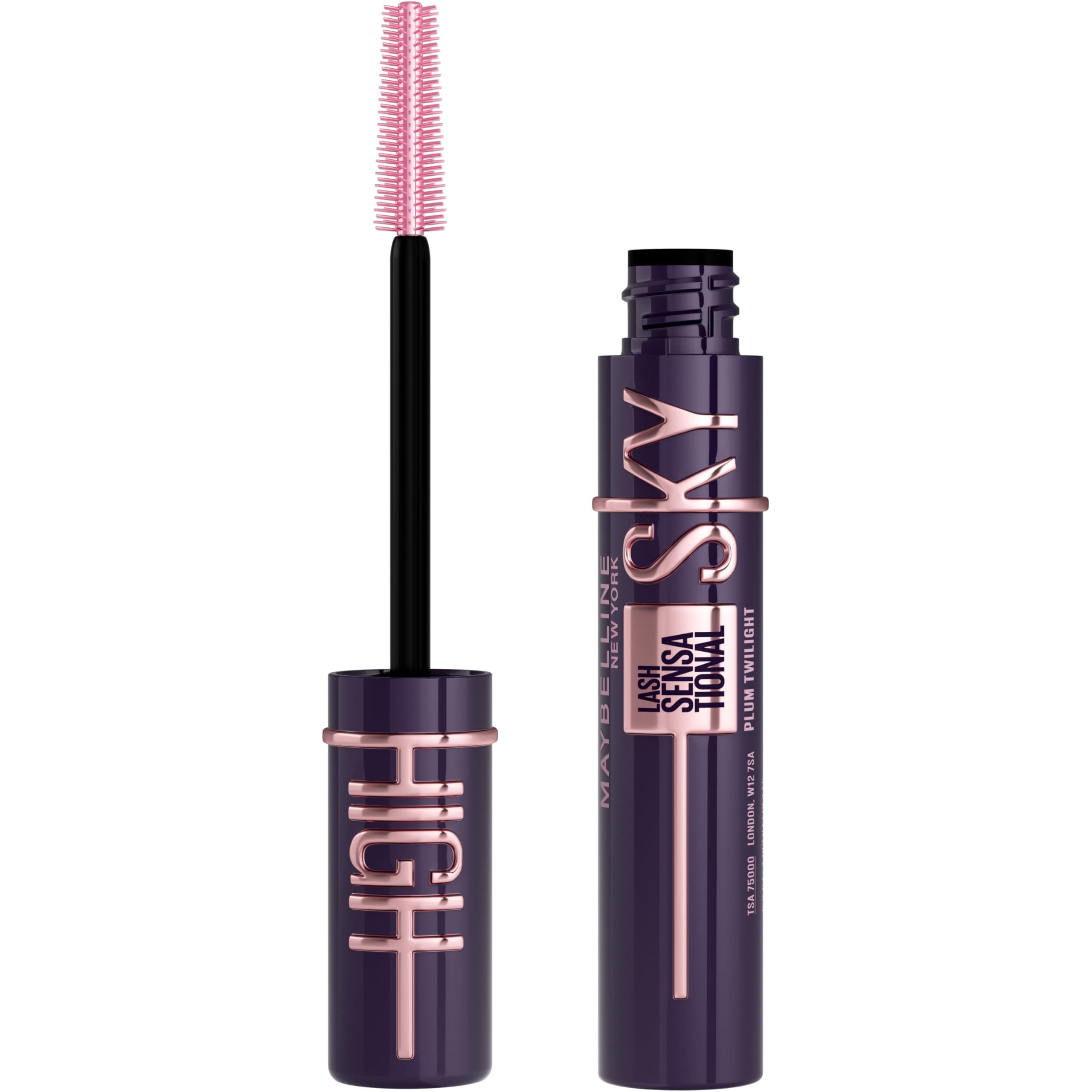 Maybelline New York Sky High Cherry Sky Mascara für extreme Länge & volles Volumen, Wimperntusche in Burgunder-Rot für einen einzigartigen Look, Tower Flex Bürste & Bambusextrakt, Definition