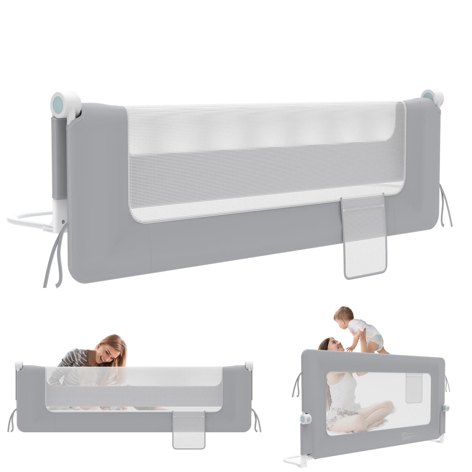 LZQ Barrera plegable para cama infantil, protección contra caídas, protección contra caídas, protección contra caídas, 150 cm