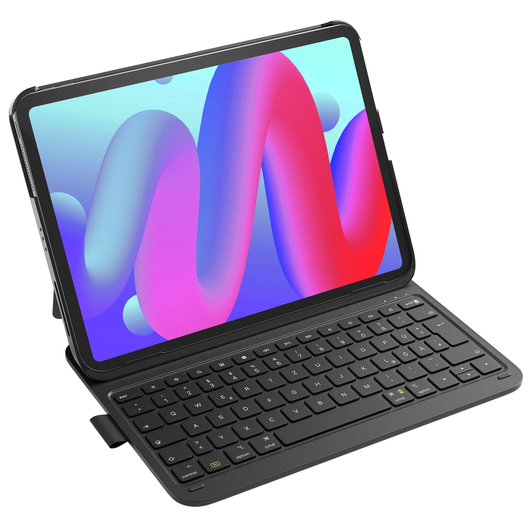 Inateck iPad 10 Generation Hülle mit Tastatur, für iPad 11 Gen. A16 2025 11 Zoll, Air 11 Zoll M3/M2 (2025/2024),Air 5/4, Pro 11 4/3/2/1,QWERTZ,Ultraleichte Tastatur mit Stifthalter,AirTap BK2007