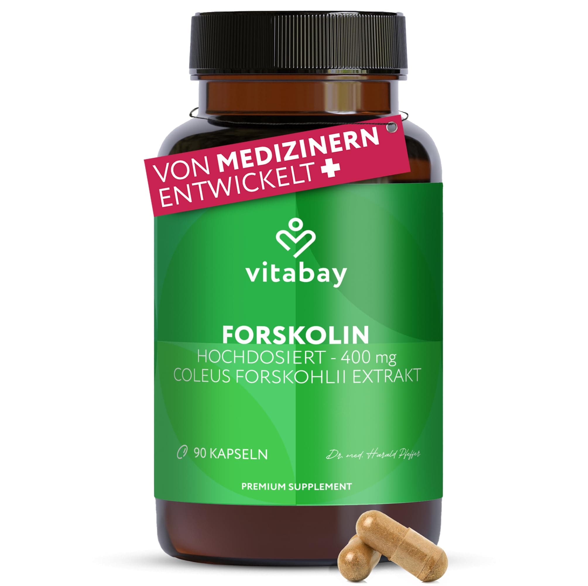 Vitabay Forskolin 400 mg – 90 vegane Kapseln – Coleus-forskohlii-Extrakt – Vegan & laborgeprüft – Vorrat für 3 Monate