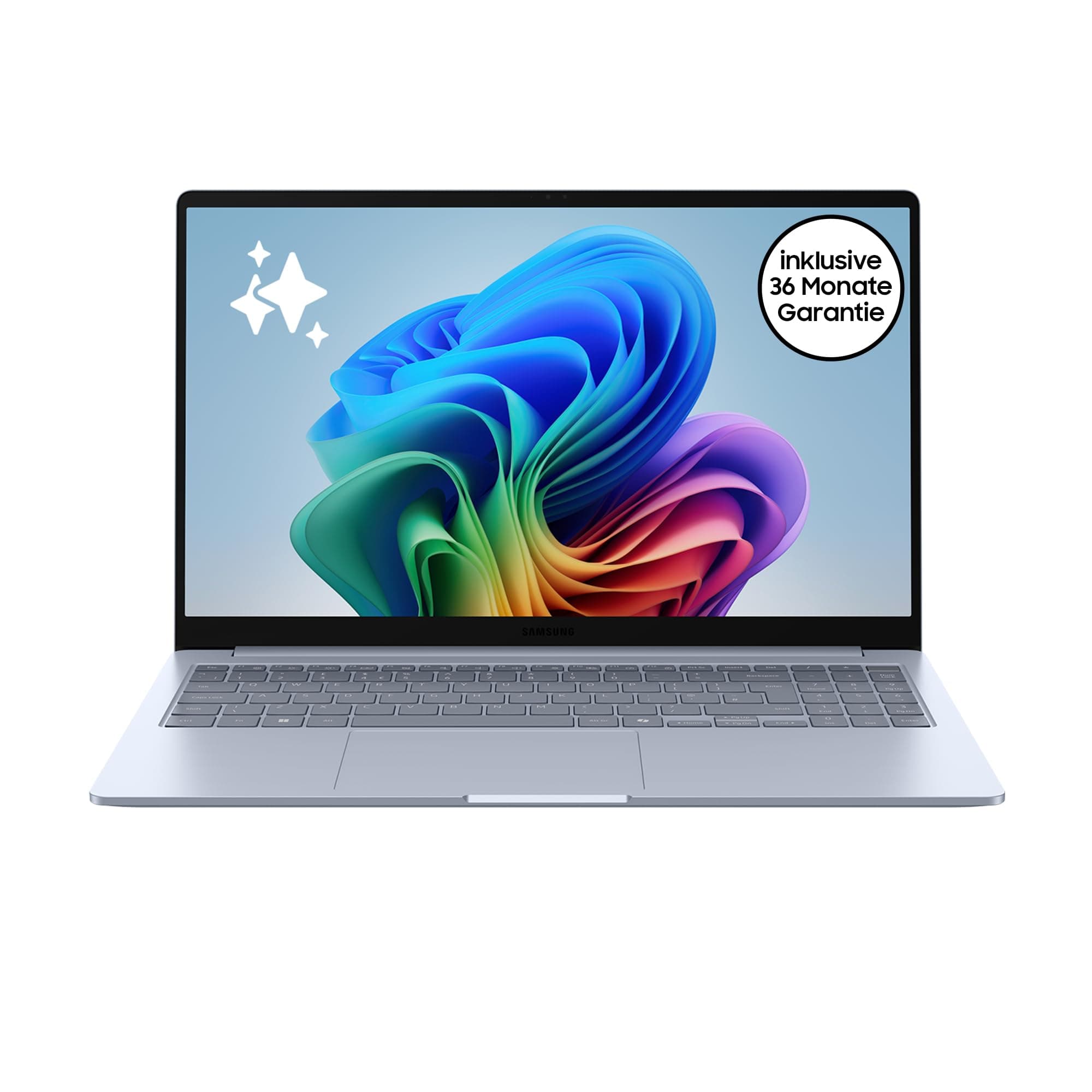 Samsung Galaxy Book4 Edge AI-Laptop, 15,6-Zoll-Display, 16GB RAM, Snapdragon X Plus Prozessor, Notebook 512GB Speicher, Copilot+ PC, Sapphire Blue, 3 Jahre Herstellergarantie [Exklusiv bei Amazon]
