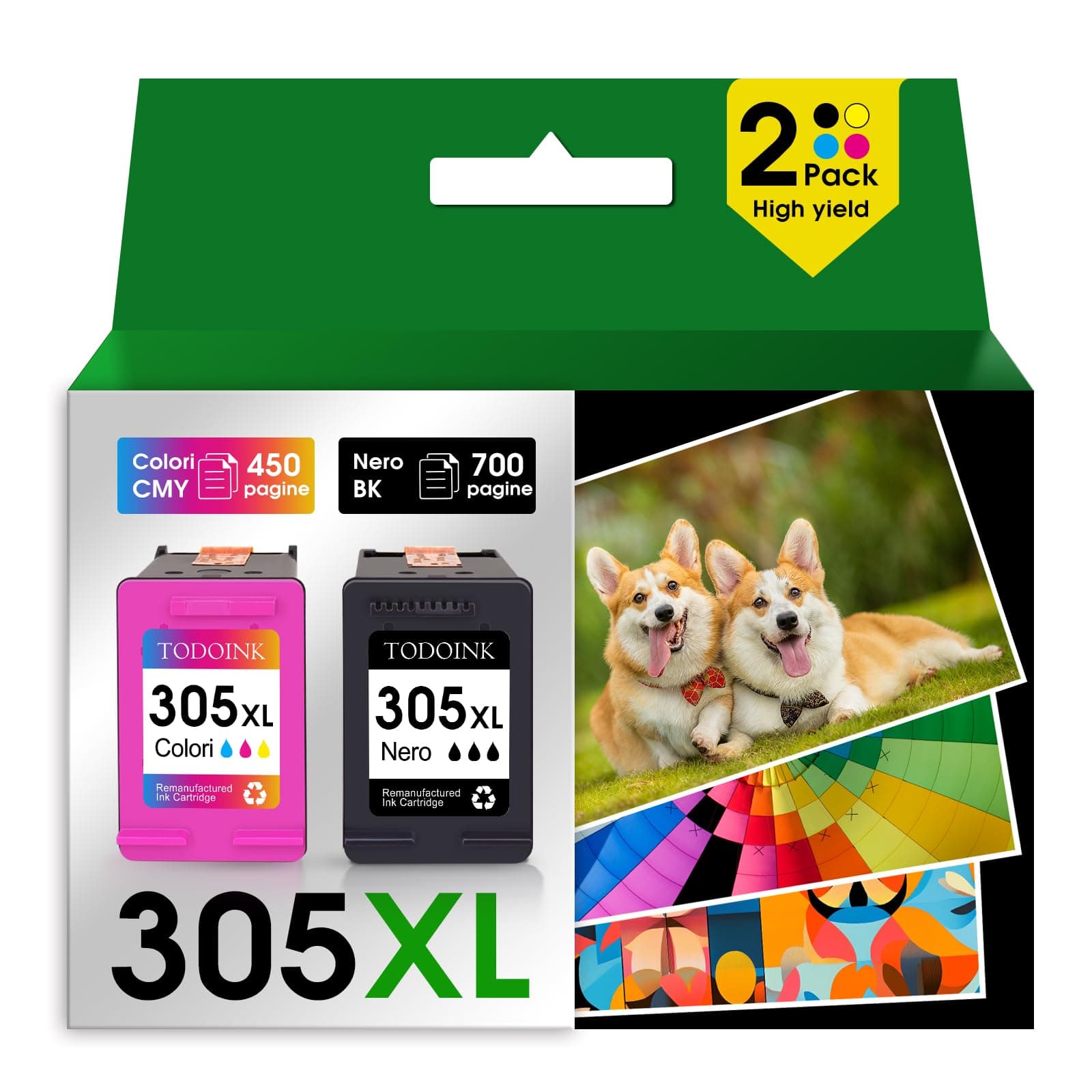 TODOINK 305XL Compatibile con Cartucce HP 305 Nero e Colore con HP DeskJet 2820e 2720e 2720 2710e 2710 DeskJet Plus 4130 4120 4110 Envy 6020e 6022 6022e 6030 6030e Envy Plus 6430e Colore Nero