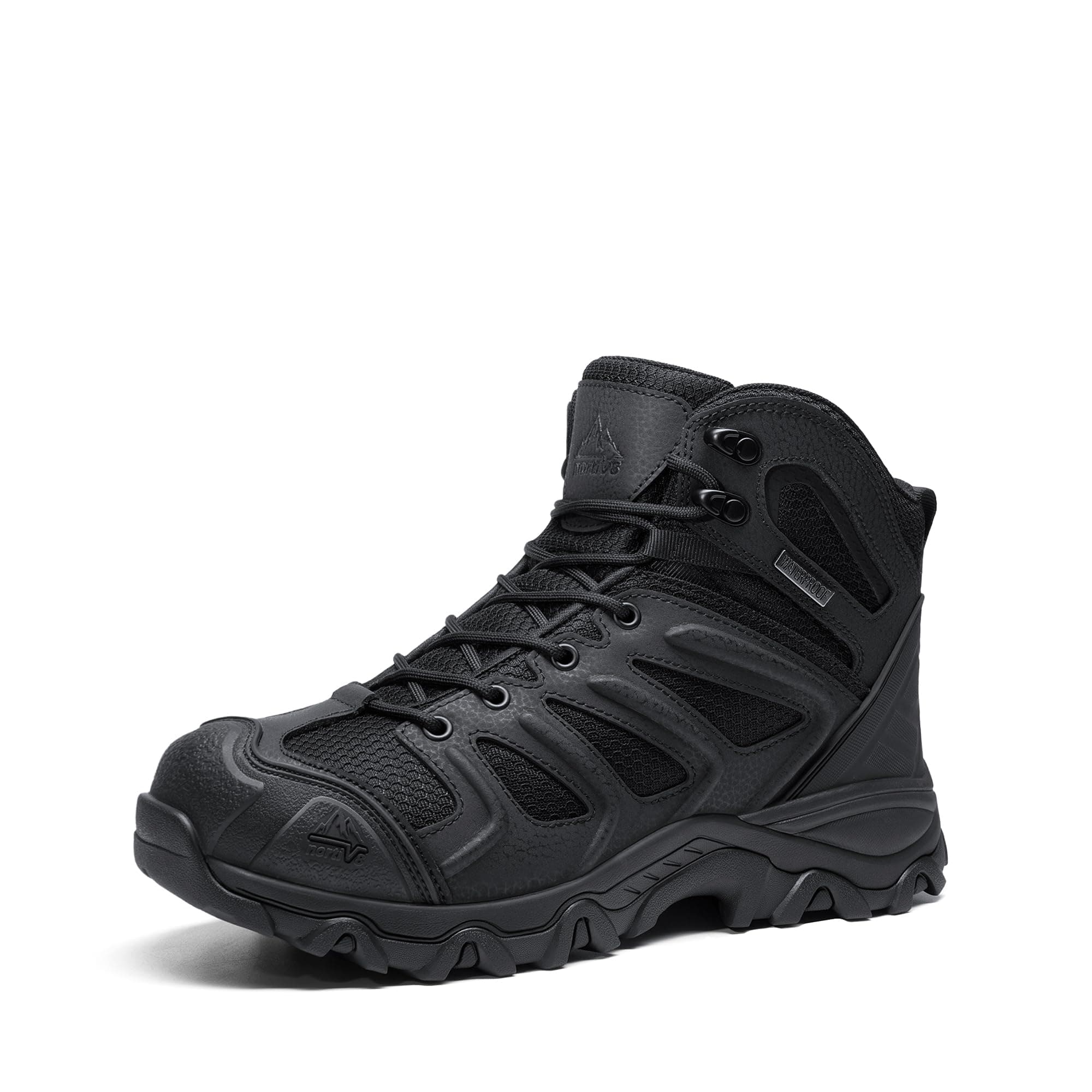 NORTIV 8 Scarponi da Trekking Uomo Impermeabili Escursionismo Antiscivolo Stivali Aperta Scarpe da Trekking Arrampicata Armadillo