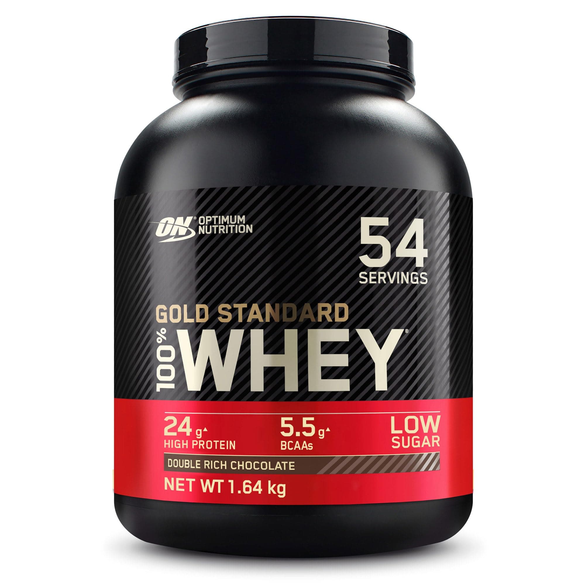 Optimum Nutrition Gold Standard 100% Whey, Proteína en Polvo, Sabor Doble Chocolate Rico, 1.62kg, 54 Servicios