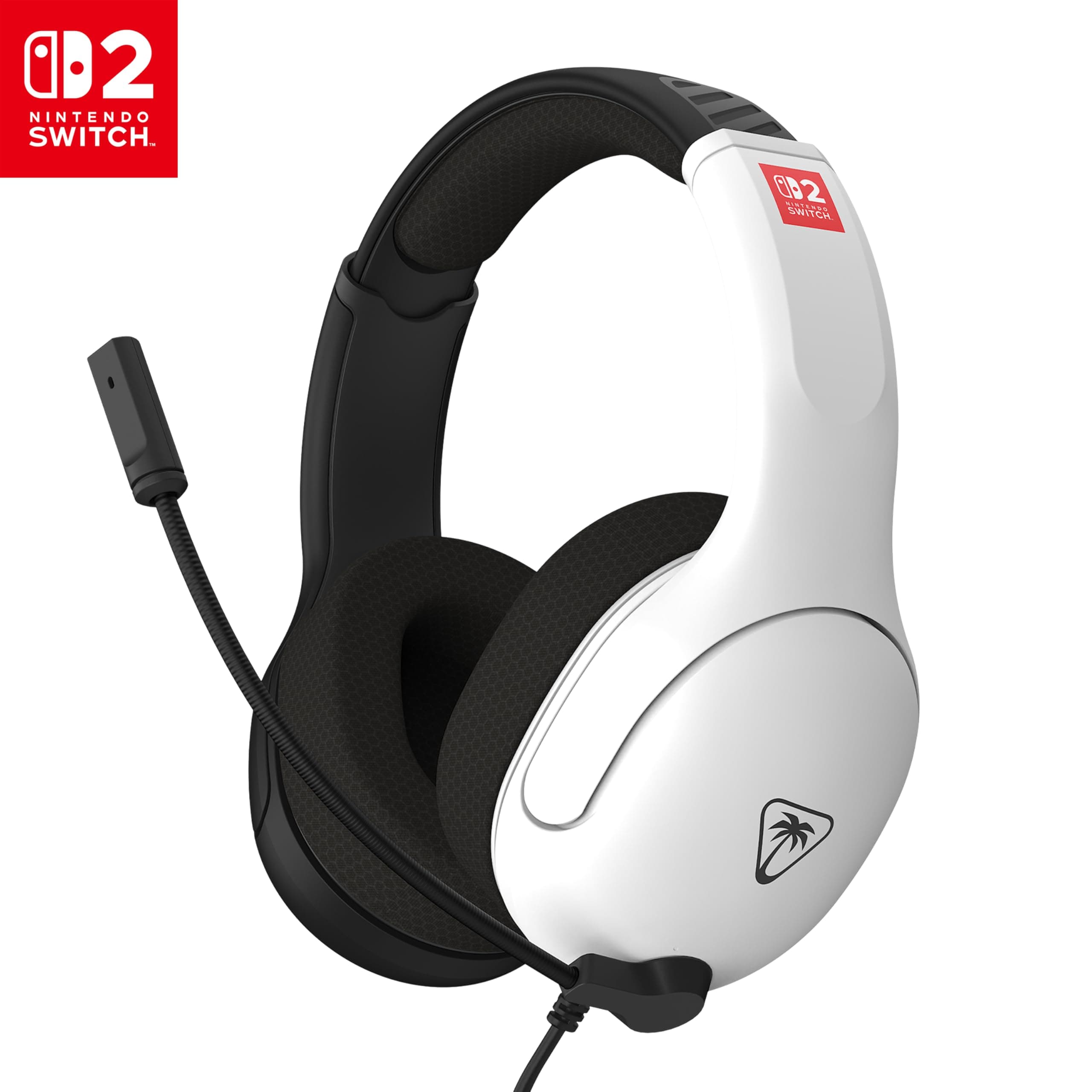 Turtle Beach Airlite Fit Nero e Bianco Cuffie da gioco con cavo - Con licenza ufficiale per Nintendo Switch 2, Nintendo Switch, Resistenti, Leggere