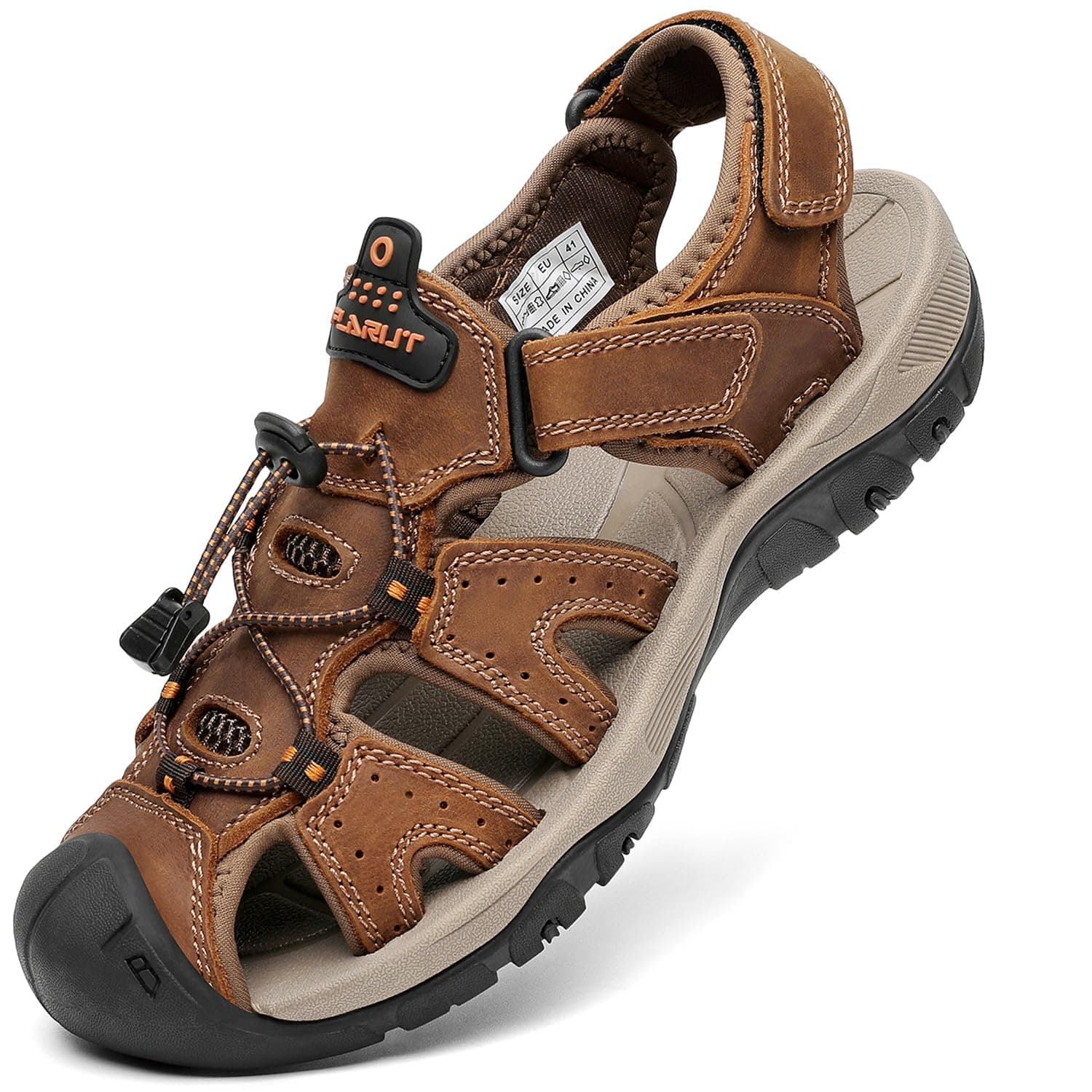 FLARUT Sandali Estivi Uomo Esterni PelleTraspirante Sandali Sportivi Scarpe da Trekking Passeggiata Fisherman Casual Sneakers Antiscivolo
