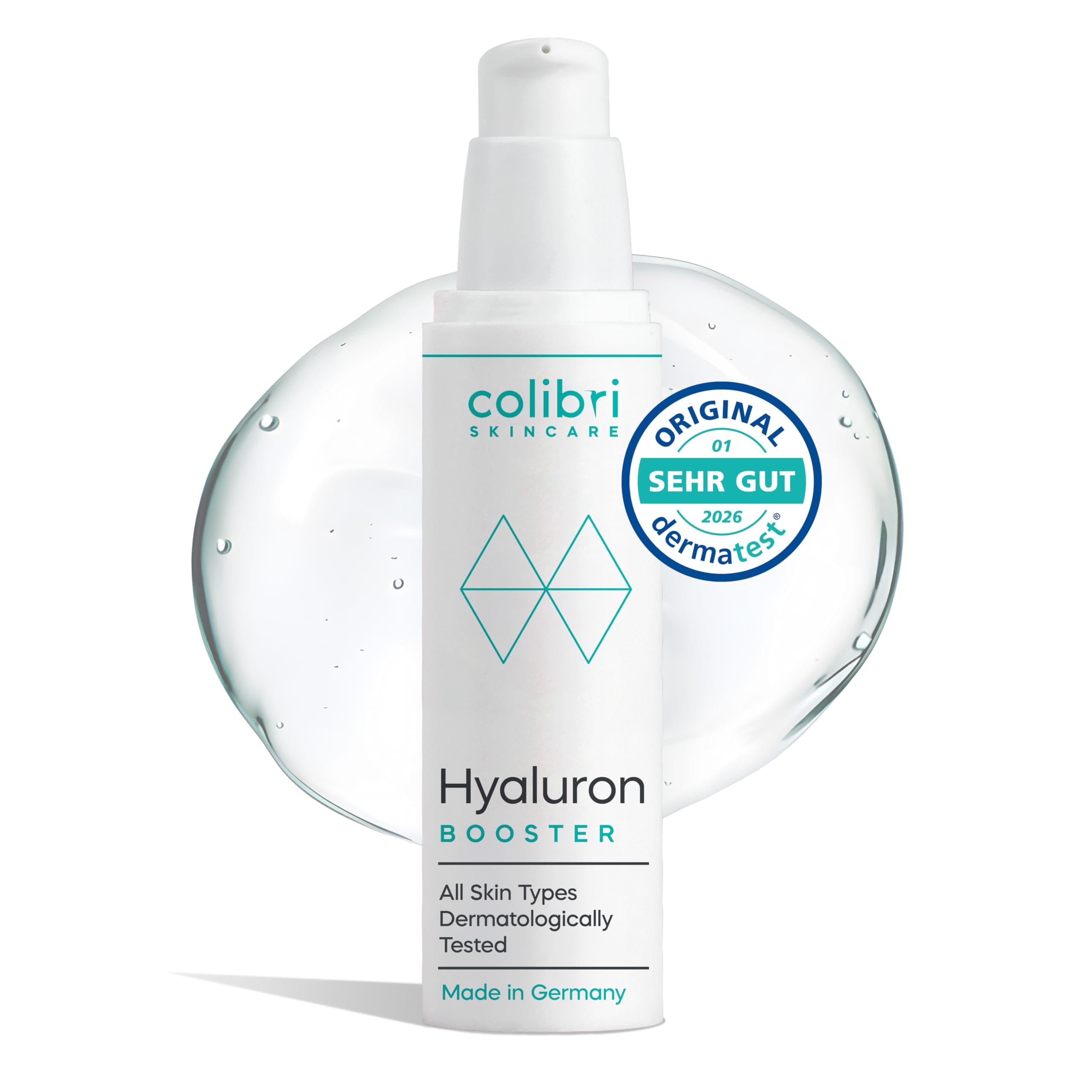 colibri skincare Hyaluron Booster 50ml - Hyaluron Serum hochdosiert - Anti Aging Serum Gesicht - Hyaluronsäure Gesichtspflege - Feuchtigkeitsserum für Männer und Frauen - Made in Germany