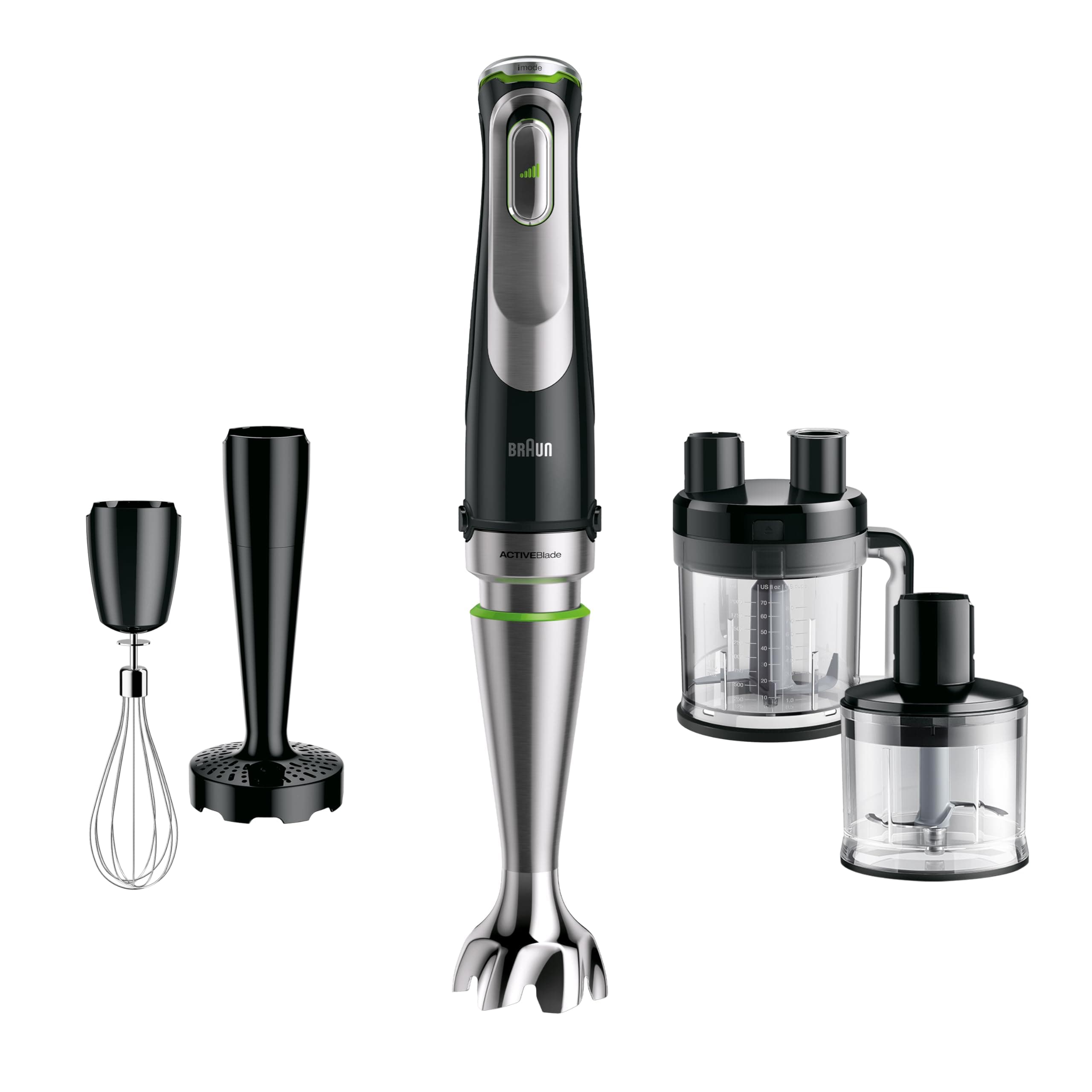 Braun MultiQuick 9 - Stabmixer mit SplashControl-Technologie, Präzise Geschwindigkeitsregelung, Active PowerDrive, 1,2L Küchenmaschine, Zerkleinerer, 600 ml Becher, 1200W, Schwarz (MQ9187XLI)