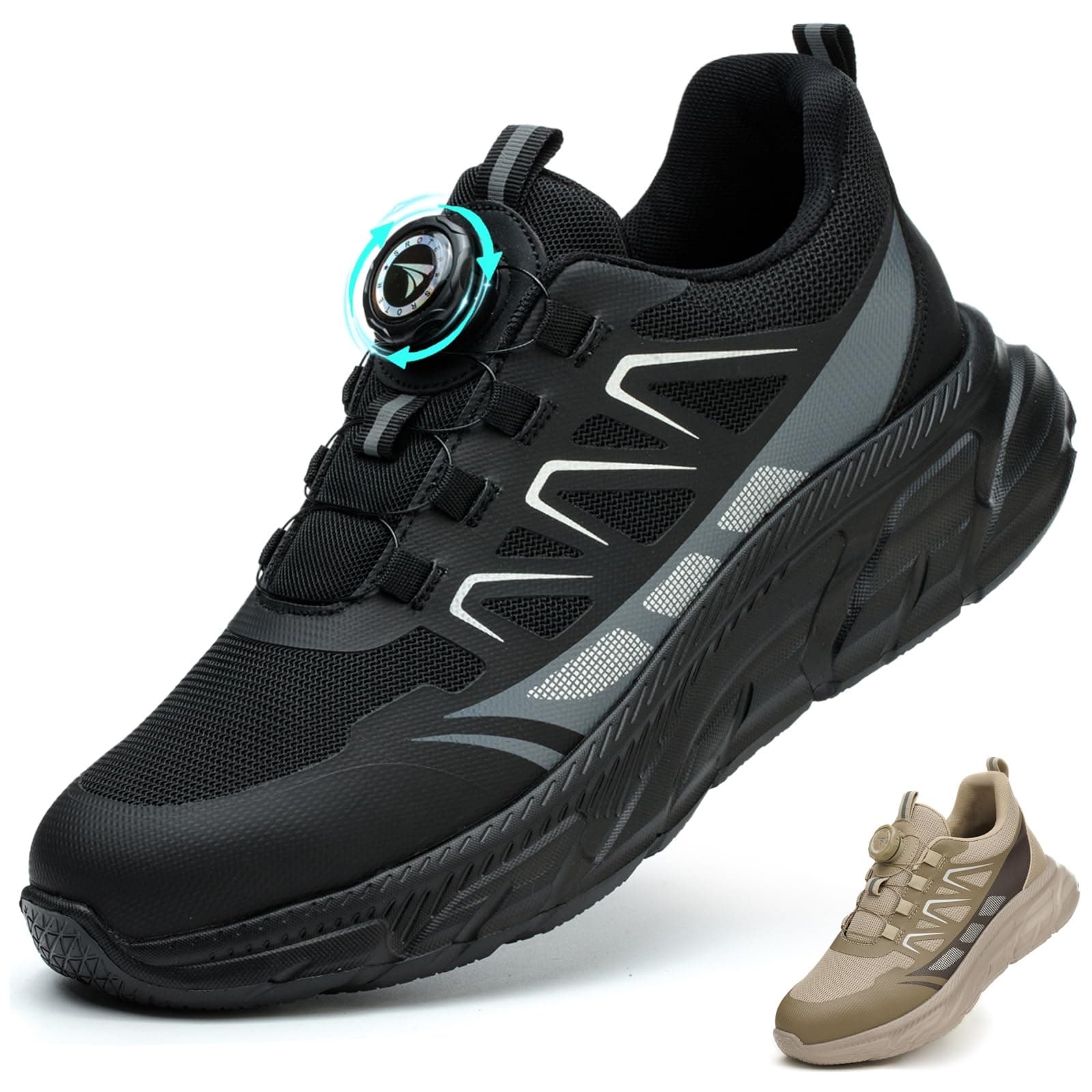 BAXIWUY Chaussures de Sécurité Hommes Légère Basket Securite Femme Chaussures de Travail Embout en Acier Respirantes Antidérapante Chaussures de Sécurité