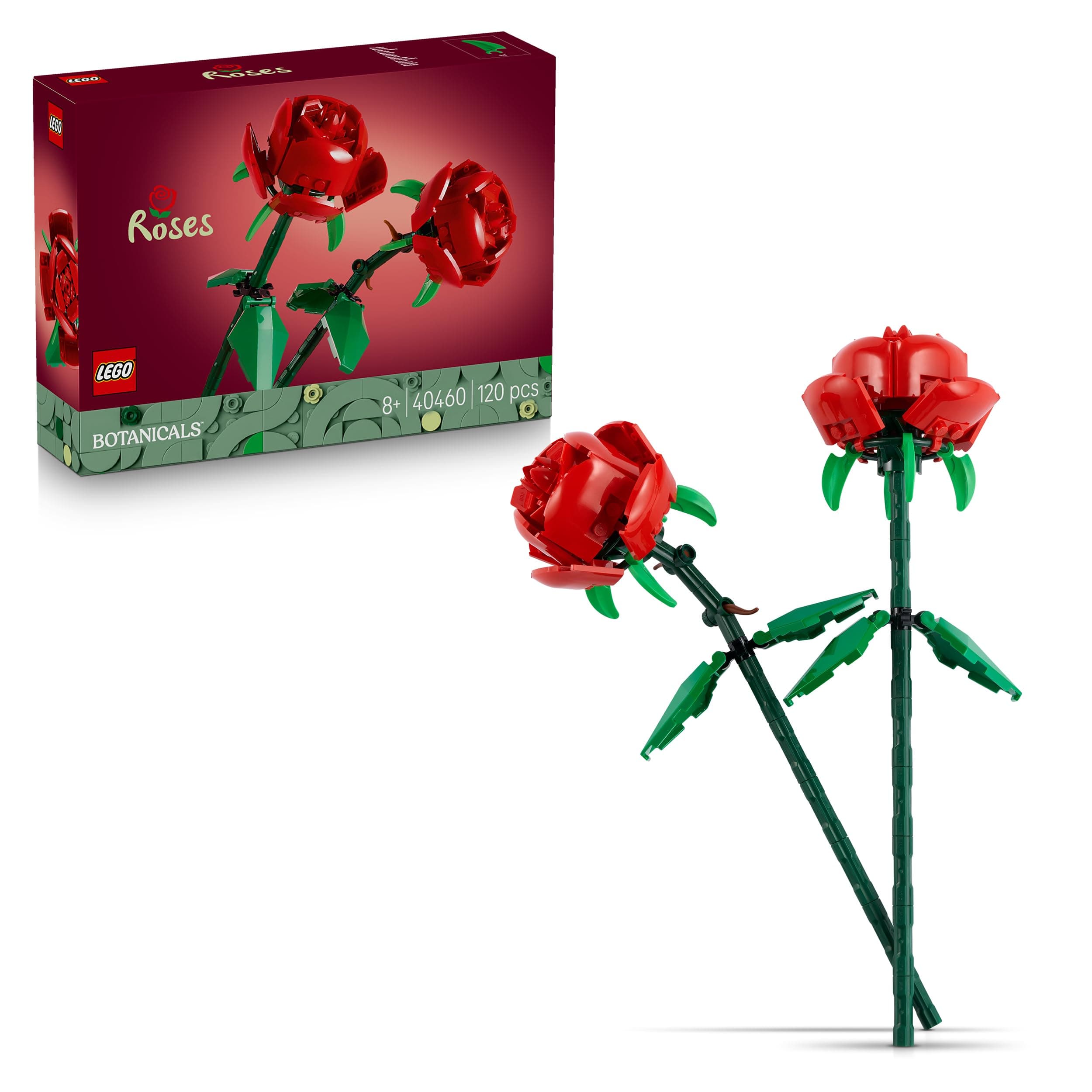 LEGO Botanicals Rose - Idee Regalo Festa della Mamma - Set di Fiori Finti - Decorazione Floreale da Casa o da Scrivania - Gioco della Natura per Bambine, Bambini e Adolescenti da 8 Anni - 40460