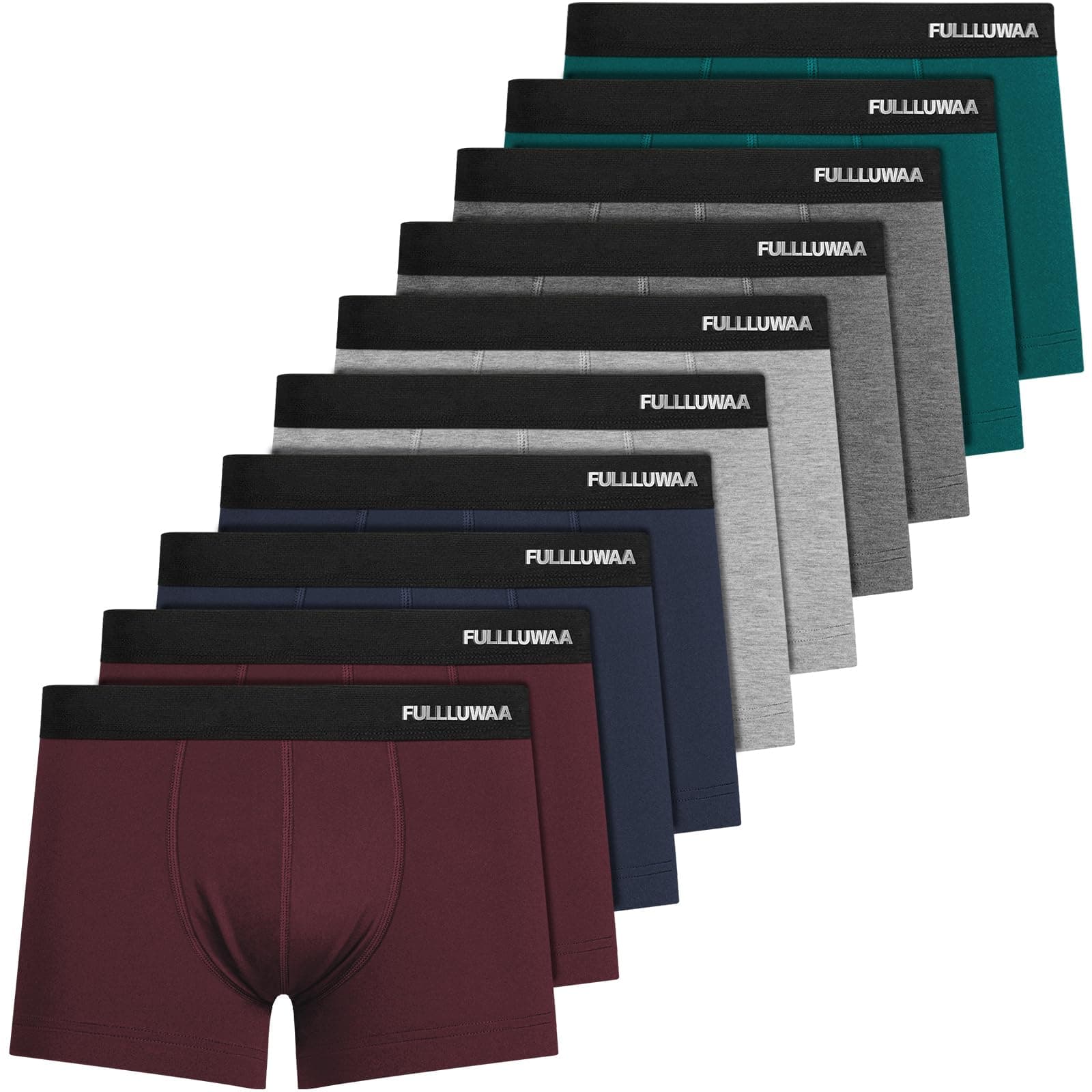 Fullluwaa Calzoncillos Hombre Boxer,Boxer Hombre Pack(Pack de 10),de Algodon,cómodo y Ajustado