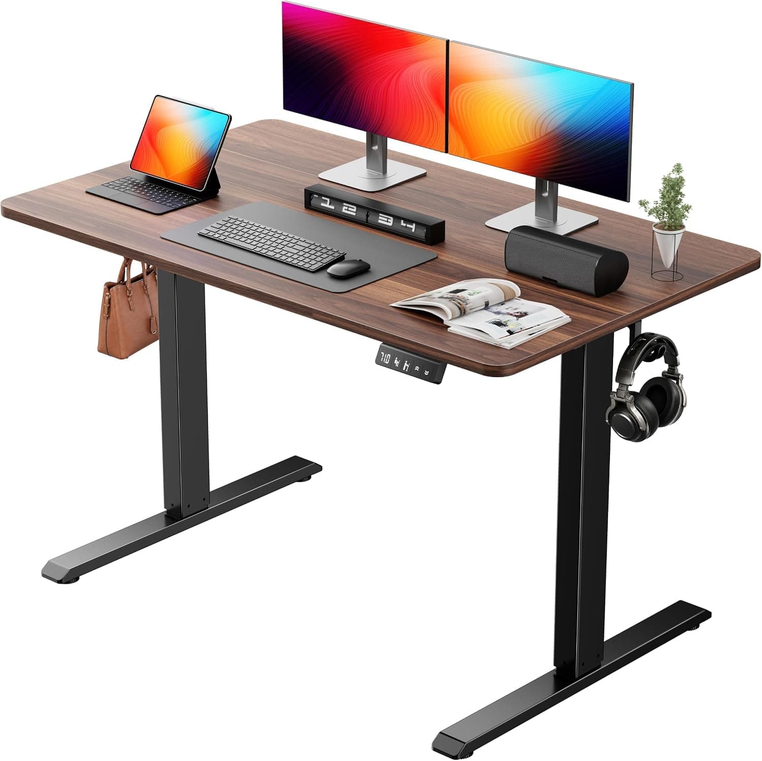 Raplink Escritorio Elevable Eléctrico, Mesa de Trabajo Ajustable en Altura, Mesa de Oficina en Casa con Tablero Ensamblado, 120 x 60 cm, para Trabajo, Redacción, Juegos