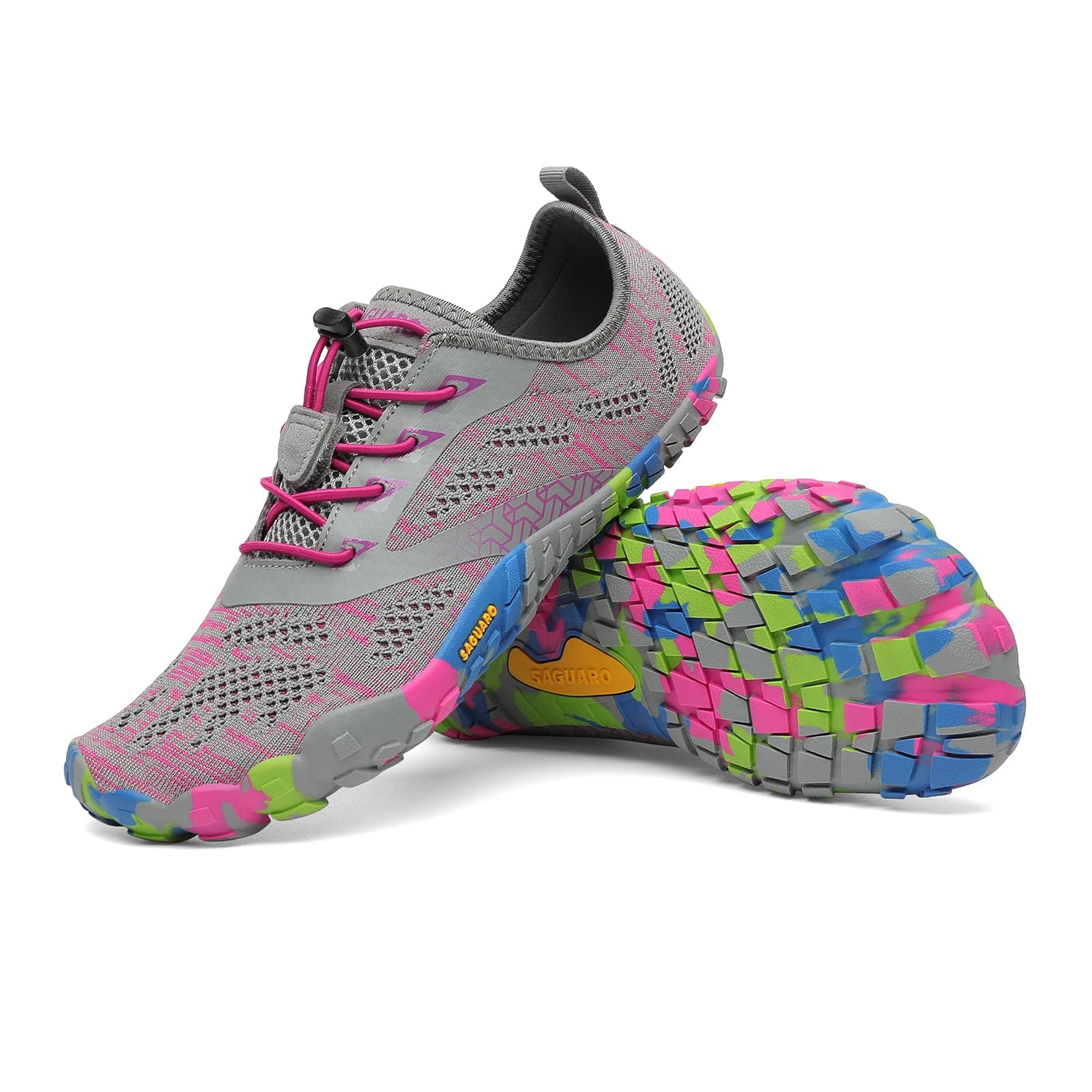 SAGUARO Unisex Barfußschuhe Outdoor Barfuss Traillaufschuhe Zehenschuhe mit Zero-Drop Solhe Gr.36-48