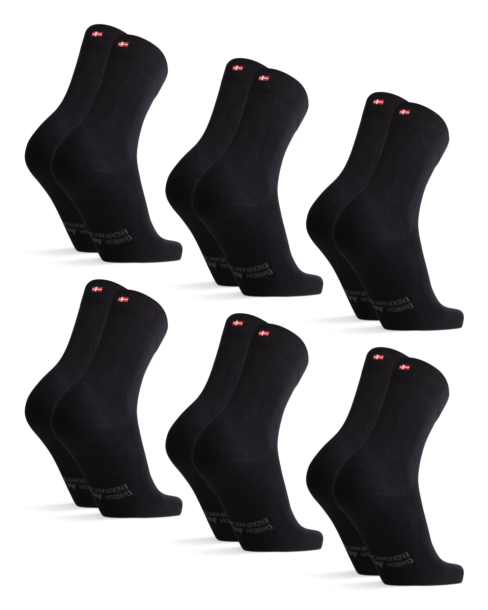 DANISH ENDURANCE Calzini in Cotone Premium, Traspirante e Morbido, Uomo Donna, 6 Paia