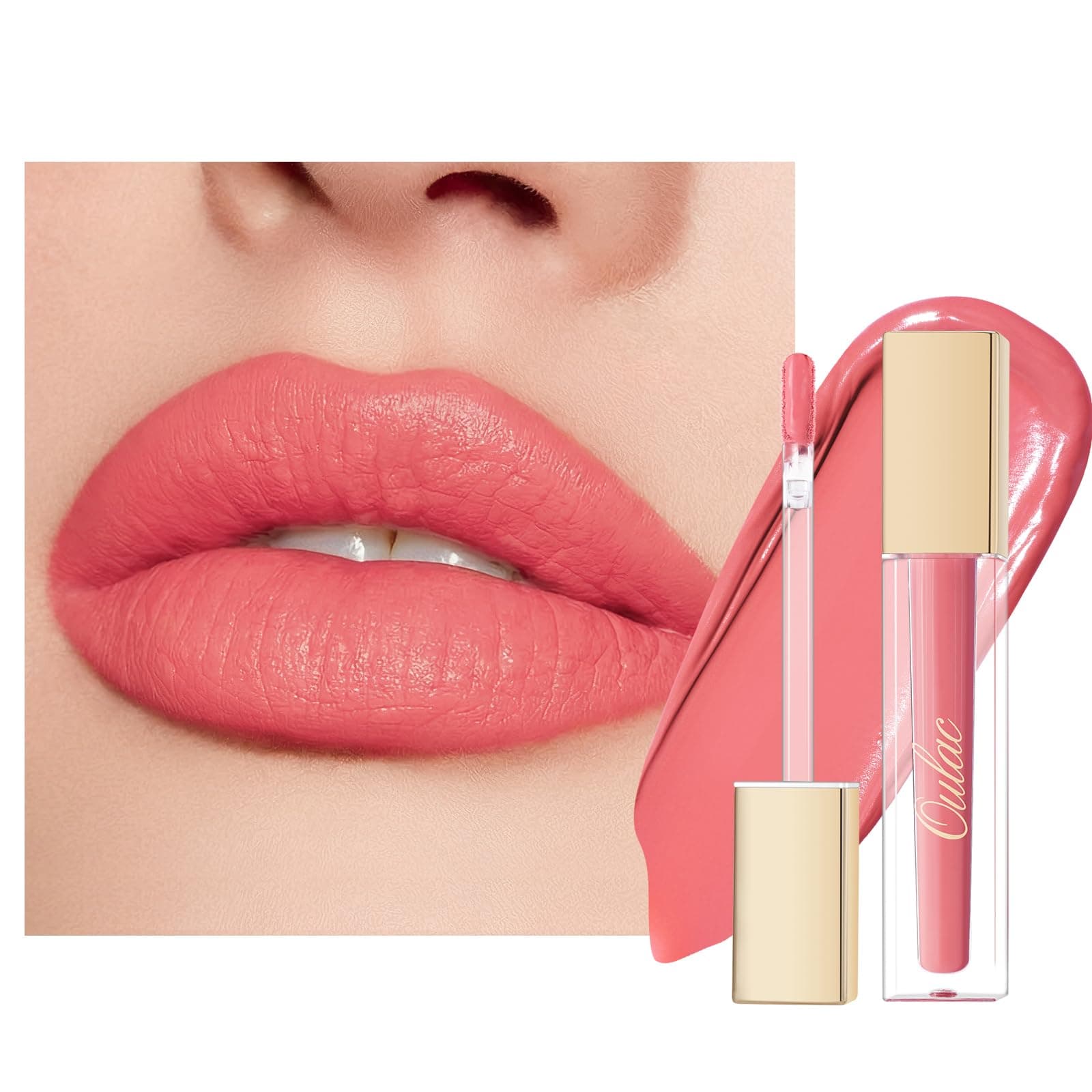 OULAC Rossetto Liquido Matte - Tinta Labbra a Lunga Tenuta 12H - Colore Intenso & Coprente - Formula Cremosa Senza Trasferimento - Arricchito con Vitamina E - Vegan, 4,5ml,