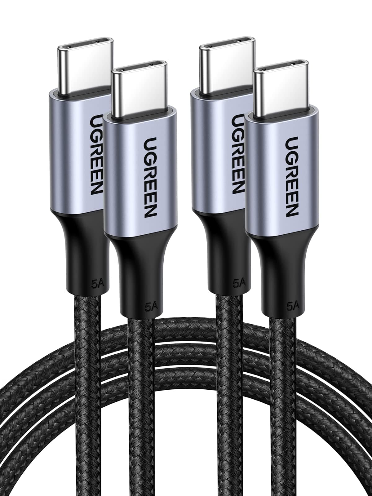 UGREEN 2Pack Cable USB C Carga Rápida PD 3.0 100W, Tipo C Compatible con MacBook Air, DELL, iPad iPhone 17 Pro Max Air/16/15 Plus Pro MAX, Galaxy S26 S25 Ultra S24 S23, Pixel 10/9/8, etc. 1M