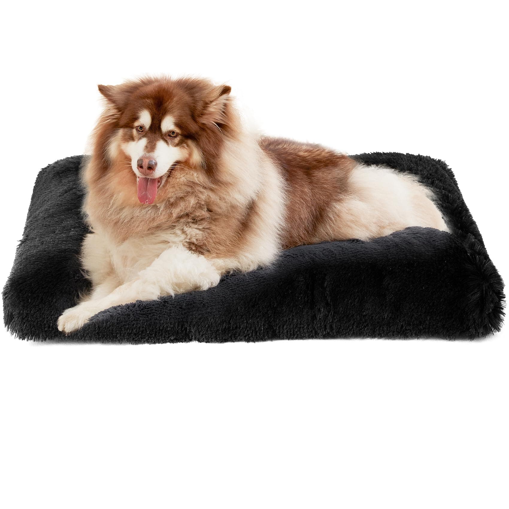 EHEYCIGA Panier Chien Grande Taille XXL, 120x90cm, Coussin Chiens Anti Stress Lavable et Antidérapant, Moelleux Lit pour Chien Peluche, Noir