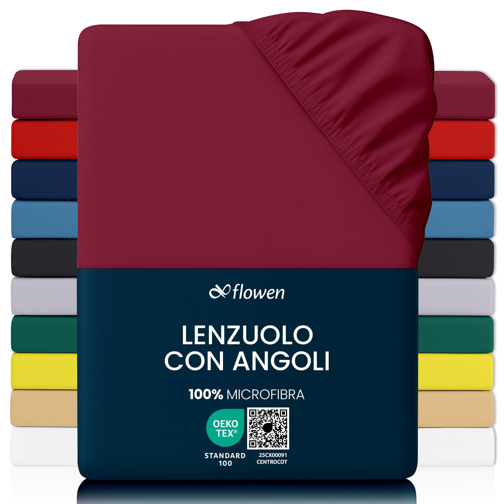 Lenzuola Matrimoniali con Angoli 160x190 cm Bordeaux in Microfibra per Letto con Materasso fino a 30cm Tessuto Anti-Acaro e Ipoallergenico di Alta Qualità Morbido e Lavabile in Lavatrice