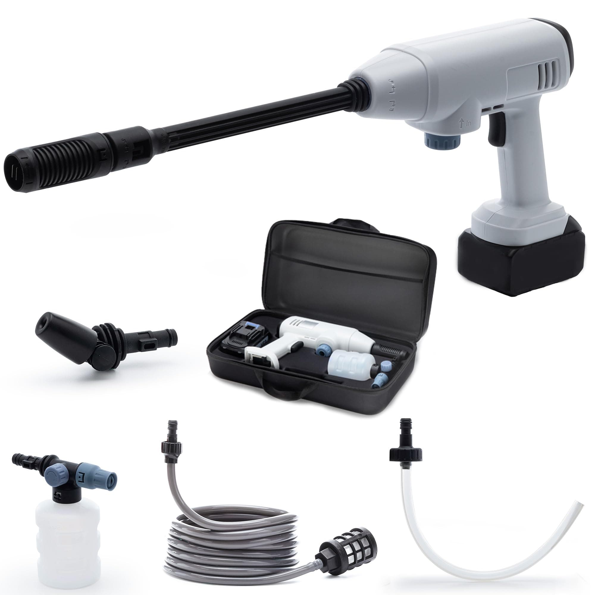 Gtremulent Idropulitrice a Batteria Portatile Professionale: 725PSI con Batteria da 21V 4.0Ah e Lancia Schiuma - Ugello ad Alta Pressione per la Pulizia di Auto/Terrazze e Giardini