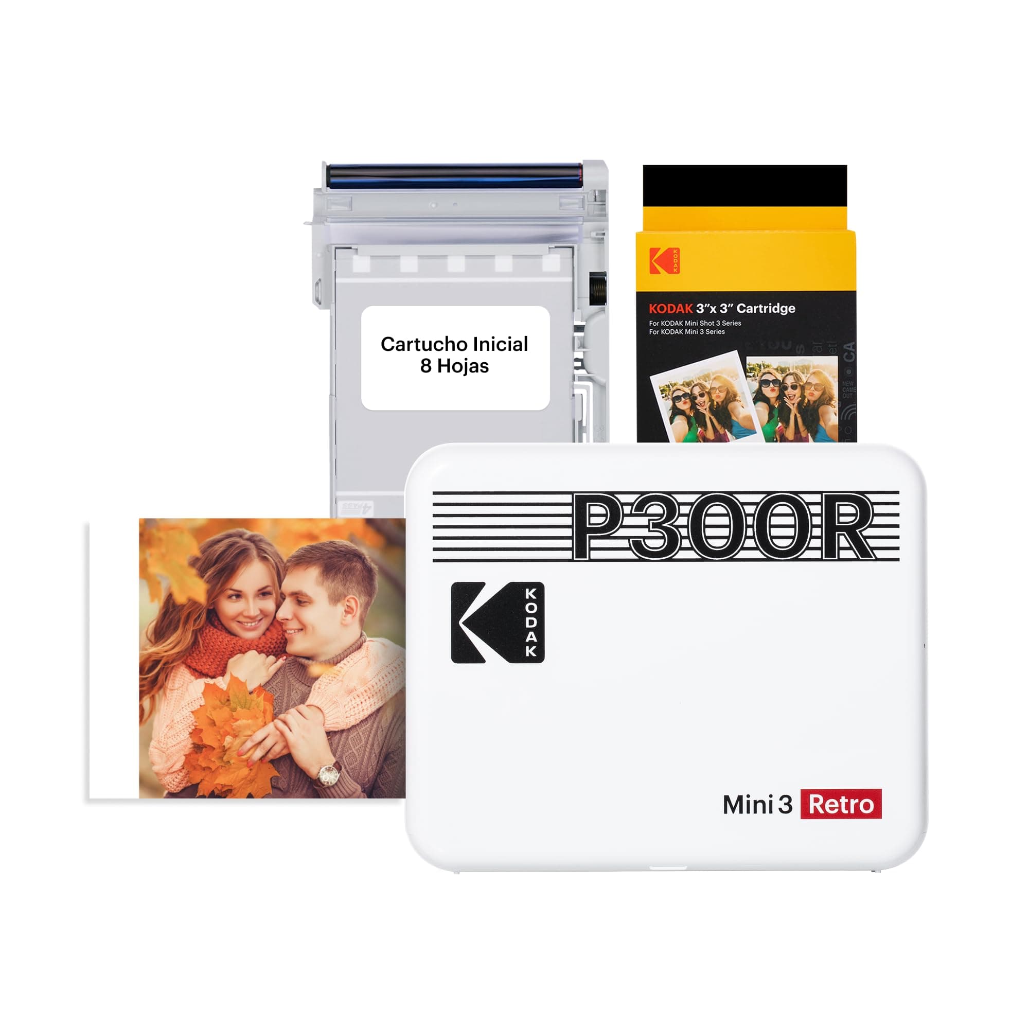 KODAK Impresora Fotográfica Mini 3 Retro P300RW60 Blanco