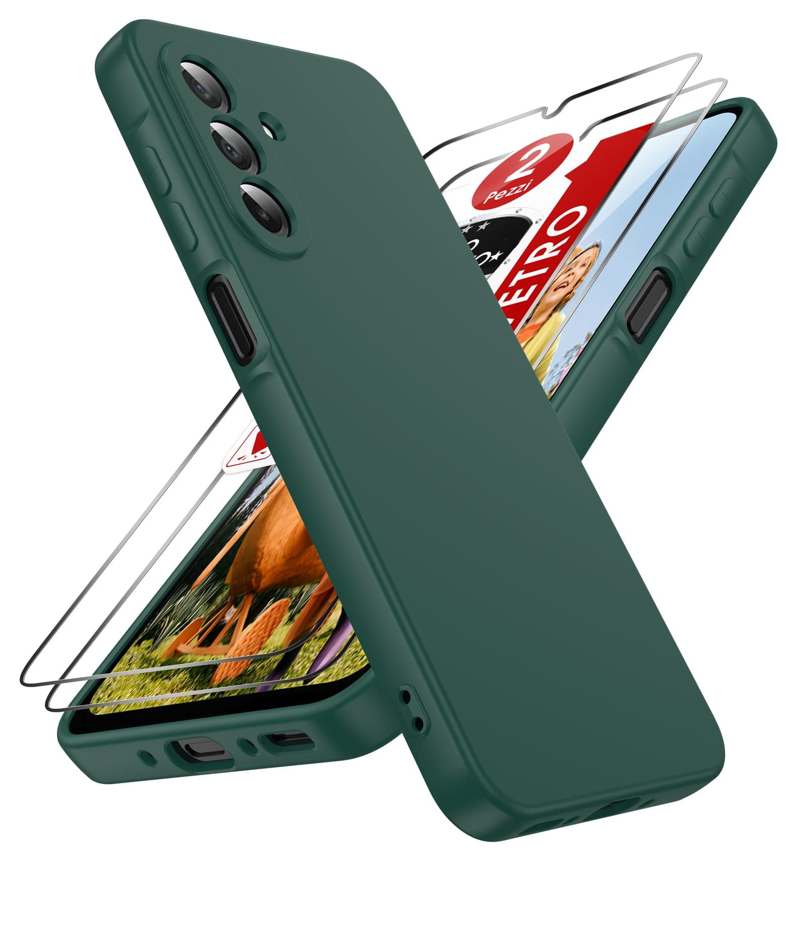 LeYi Cover per Samsung A26 5G con 2 Pezzi Vetro Temperato, Custodia Morbida Silicone Liquida TPU Protettivo Ultra Slim Antiurto, Case con Protezione Fotocamera per Samsung Galaxy A 26