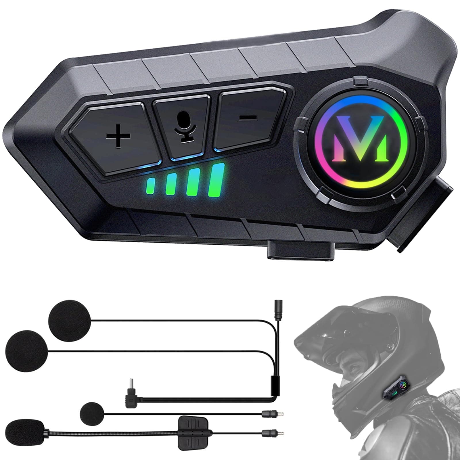 FEYA Auriculares Casco Moto Autonomía de Batería Súper Larga Manos Libres Moto HiFi Estéreo Ruido Inteligente de Ruido IPX6 Auto-Respuesta/Control de Música/Asistente de Voz Sin Intercomunicación-Y60