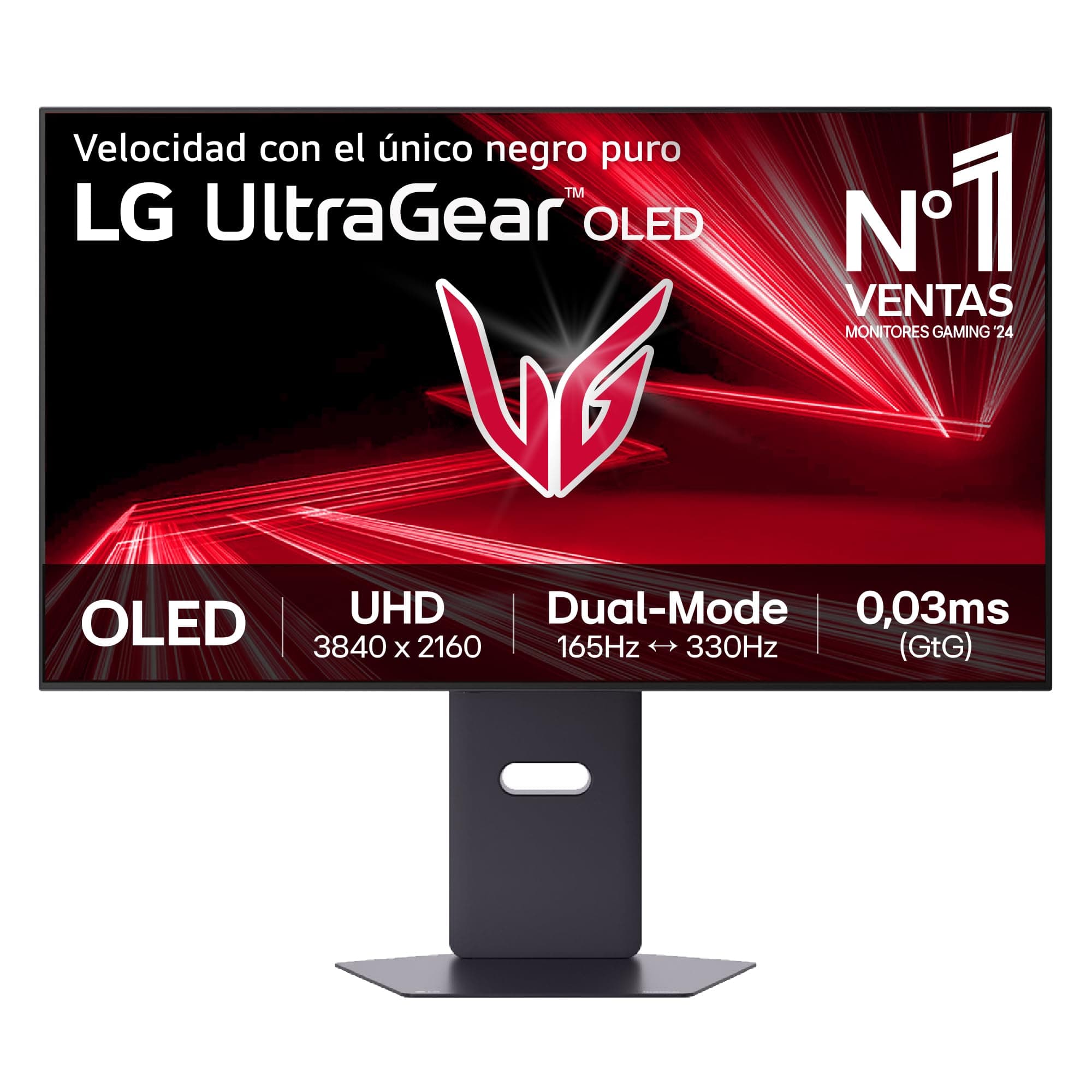 LG 32GX850A-B - Monitor Gaming Ultragear OLED, 32", 4K (3840 x 2160), 165 Hz, 0.03 ms (GTG), Dual Mode, G-Sync Compatible y FreeSync Premium Pro, Inclinación y Altura Ajustable, Morado Grisáceo
