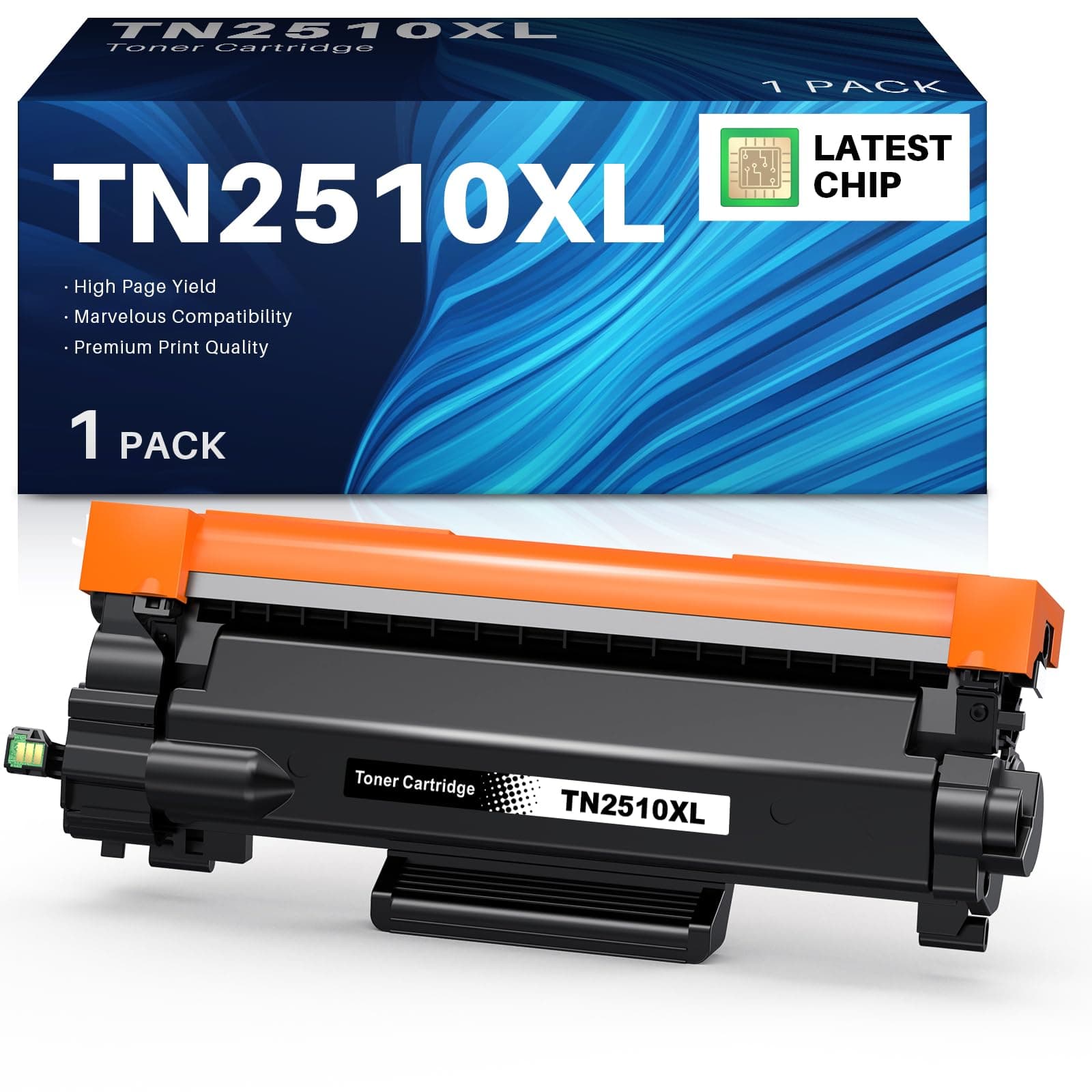INK4U TN-2510XL Cartouche de Toner, Haute Capacité, Puce Récente, Compatible pour Brother TN2510 TN2510XL Toner Compatible pour Brother HL-L2400DW MFC-L2835DW DCP-2665DW DCP-L2660DW MFC-L2800DW (Noir)