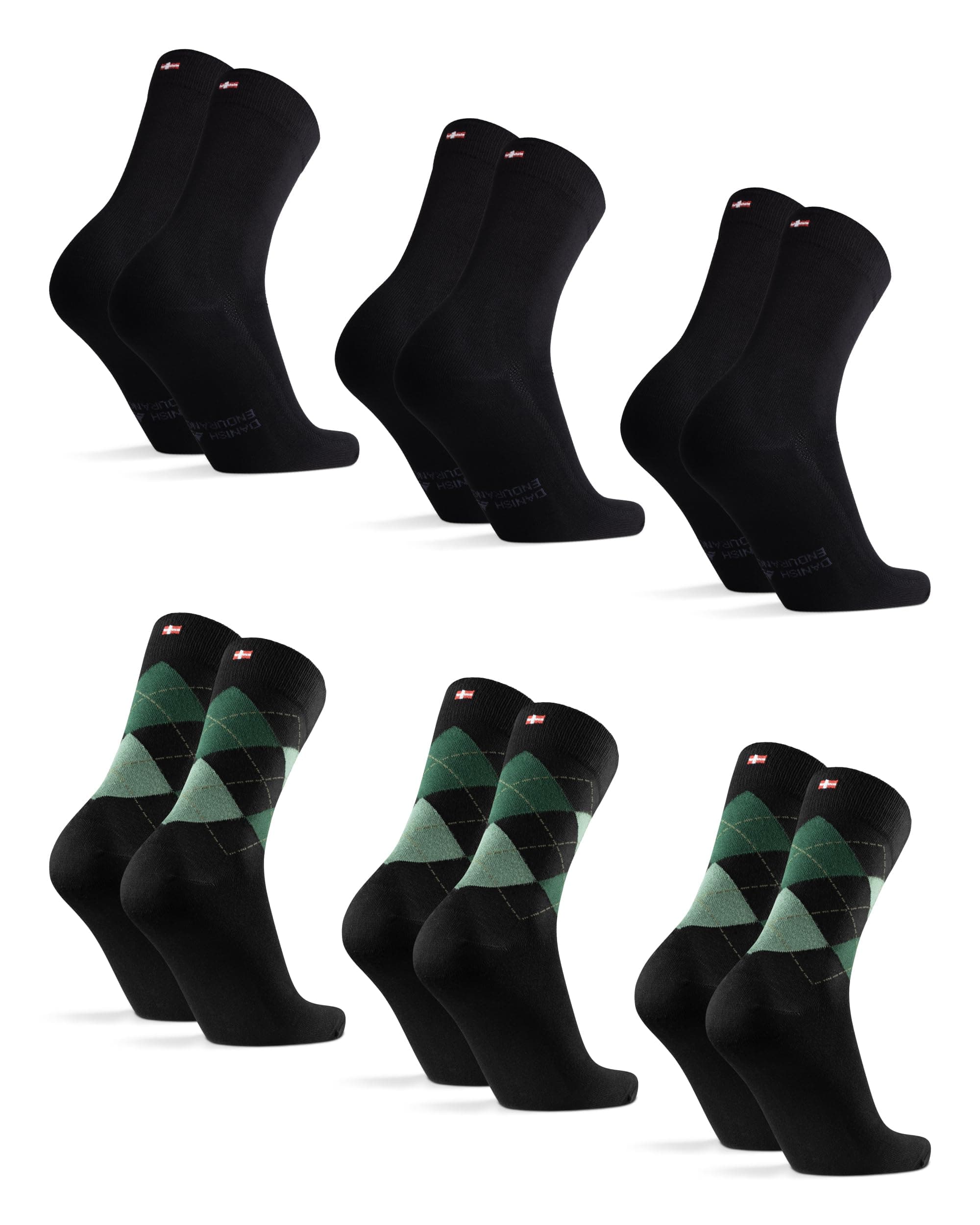 DANISH ENDURANCE Bambus Socken, Business Socken, Bunte Socken, Atmungsaktive Socken, Superweich & Anti-Blasen, Herren & Damen, 3 oder 6 Paar