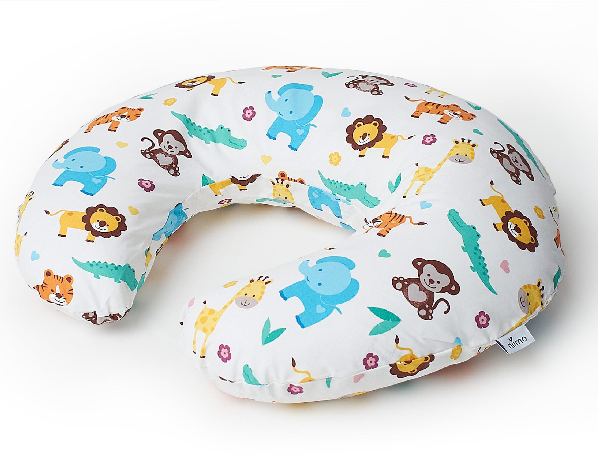 Niimo Cuscino Allattamento - Cuscino per Allattamento Neonato, Rivestimento in 100% Cotone, Fodera Removibile, Interno in Poliestere Siliconato, 100% Lavabile
