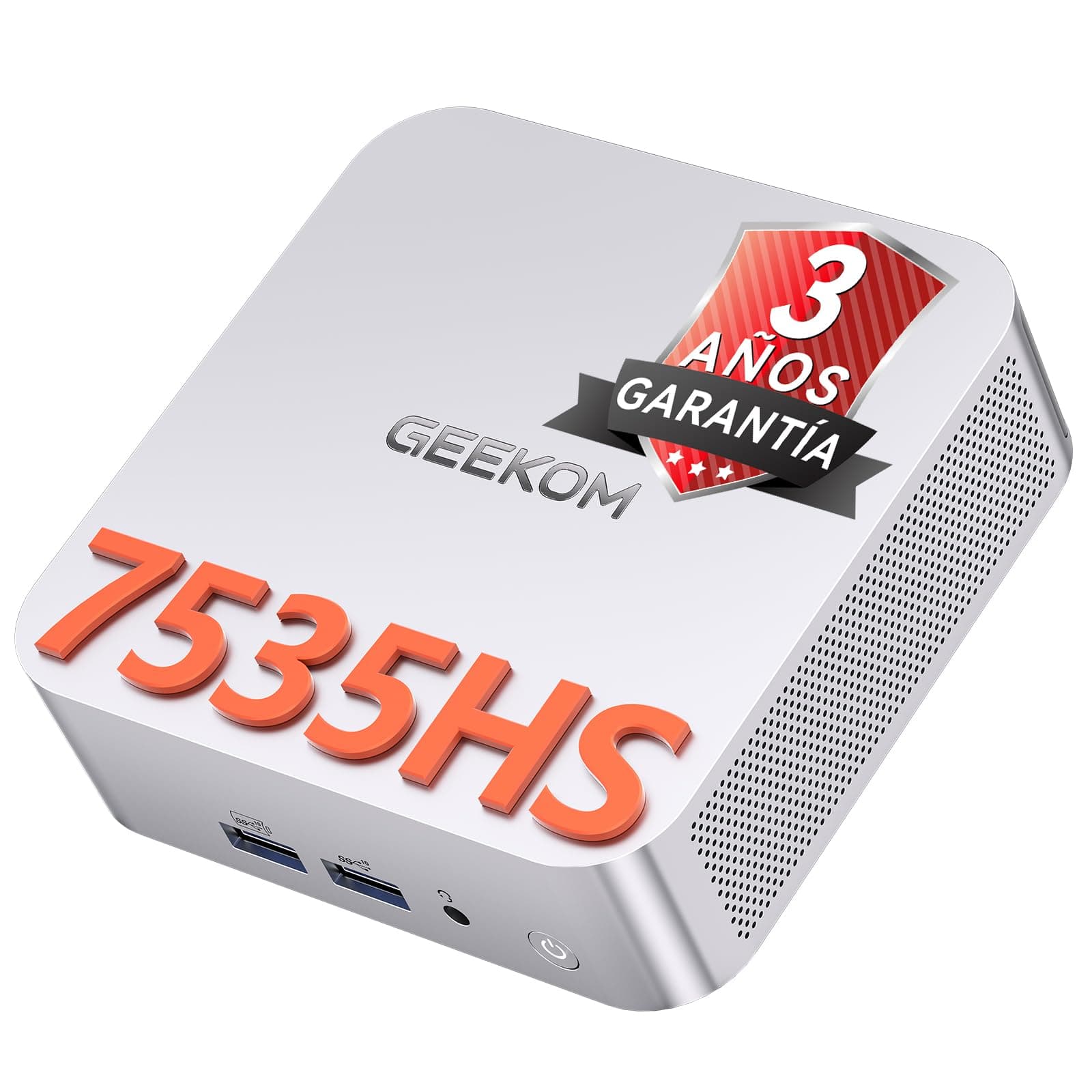 GEEKOM A7 Mini PC 2026 con AMD Ryzen 5 7535HS, 16GB DDR5(DDR Ampliable, No LPDDR Bloqueada) y 1TB SSD, con 8 Soportes USB4| 8K| Lector SD| Ideal para Oficina y Compras Corporativas
