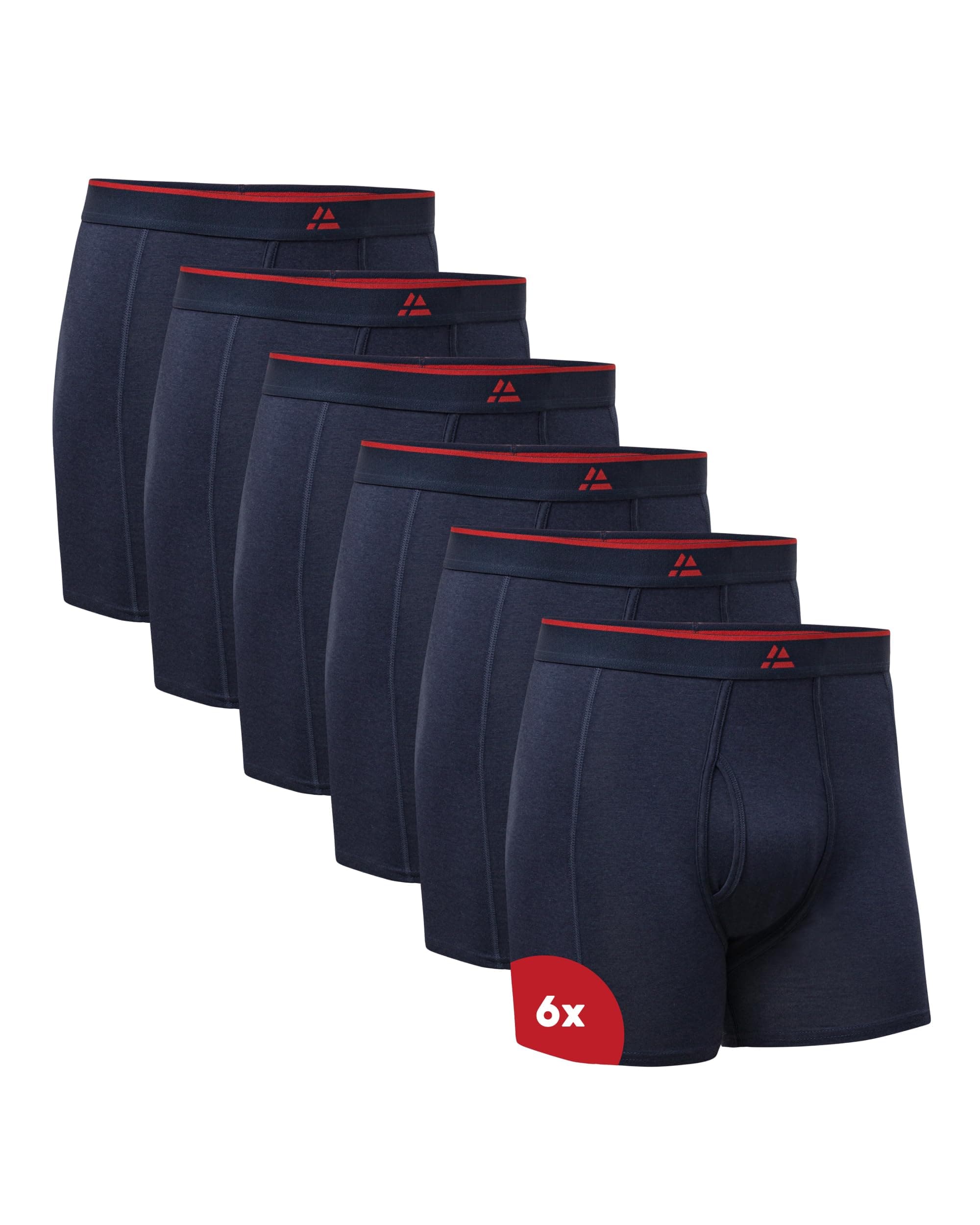 DANISH ENDURANCE Boxer en Bambou pour Hommes, sous-Vêtements Respirants, Calçons Doux et Antibactériens, avec ou sans Braguette, Lot de 6 ou 10