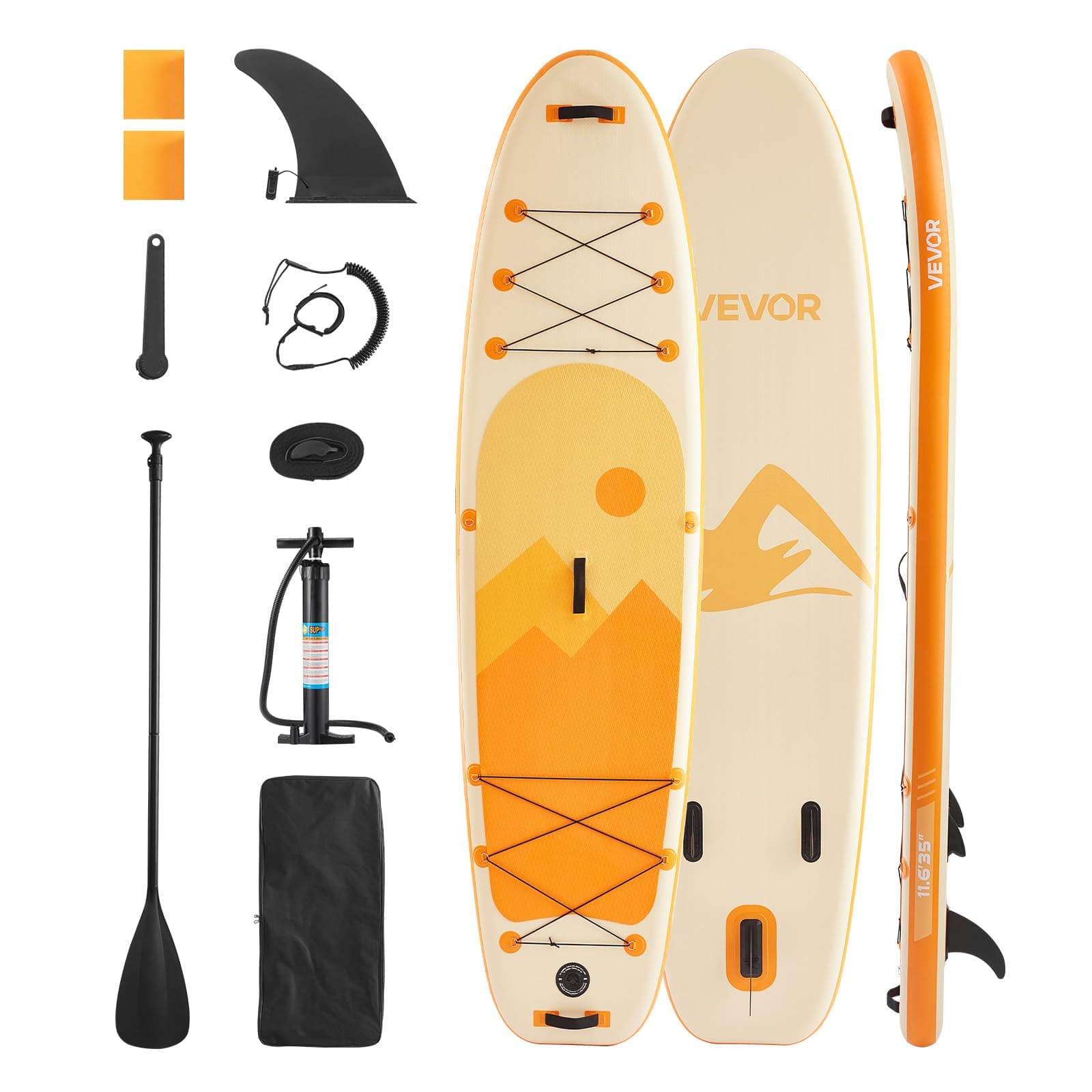 VEVOR Tavola da Paddle in Piedi 353,6 x 89 x 15,2 cm Tavola da Paddle SUP Ultraleggera, Tutti gli Accessori Inclusi, Pompa, Pagaia, Pinna, Zaino, Laccio per Caviglia, Cinghia, Ponte Antiscivolo