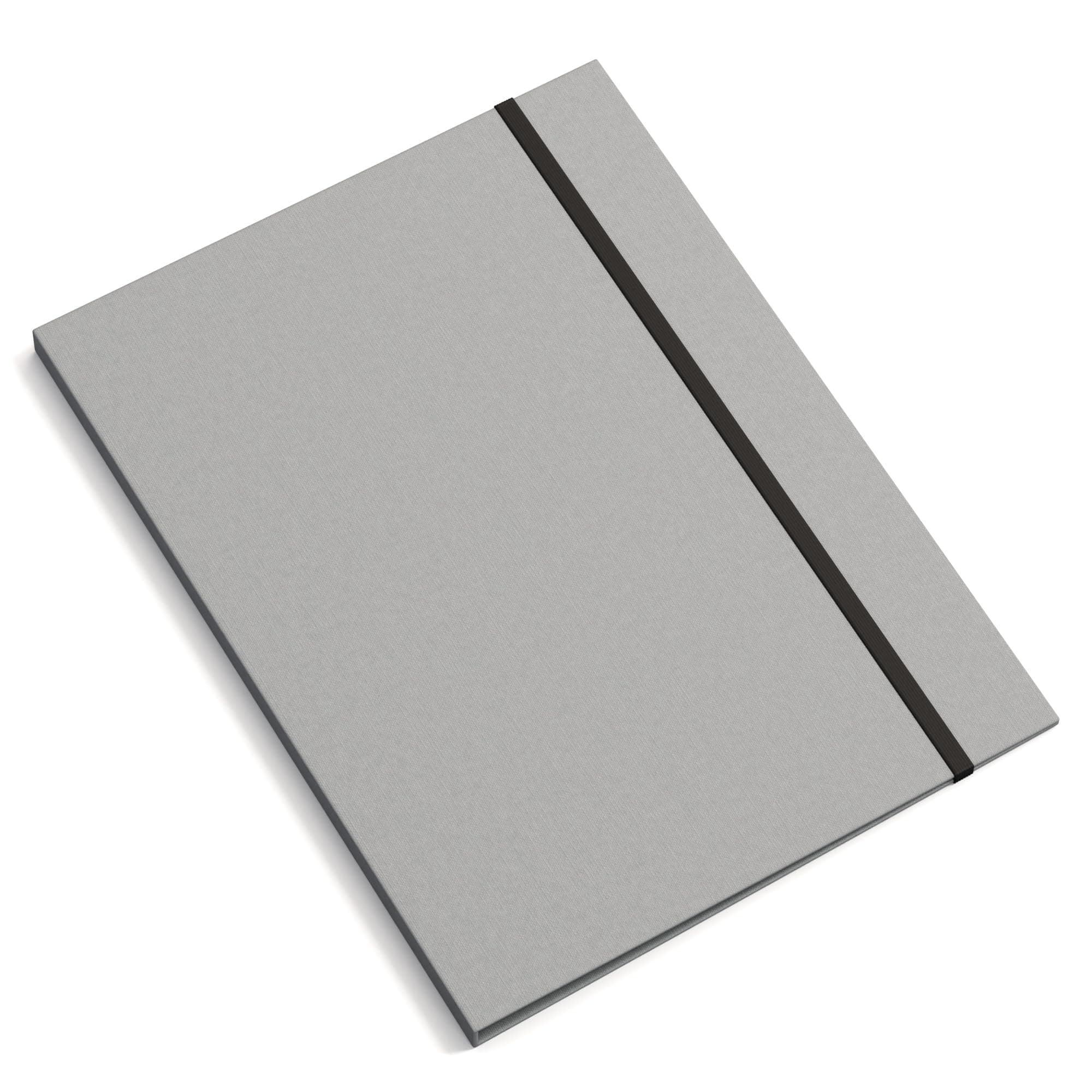 BIGSO PAULINA A4 Mappe – Aufbewahrungsbox mit Gummiband – Schreibtischablage für Dokumente, Akten & Unterlagen – Aktenmappe aus 100% recycelter Faserplatte und Papier – grau