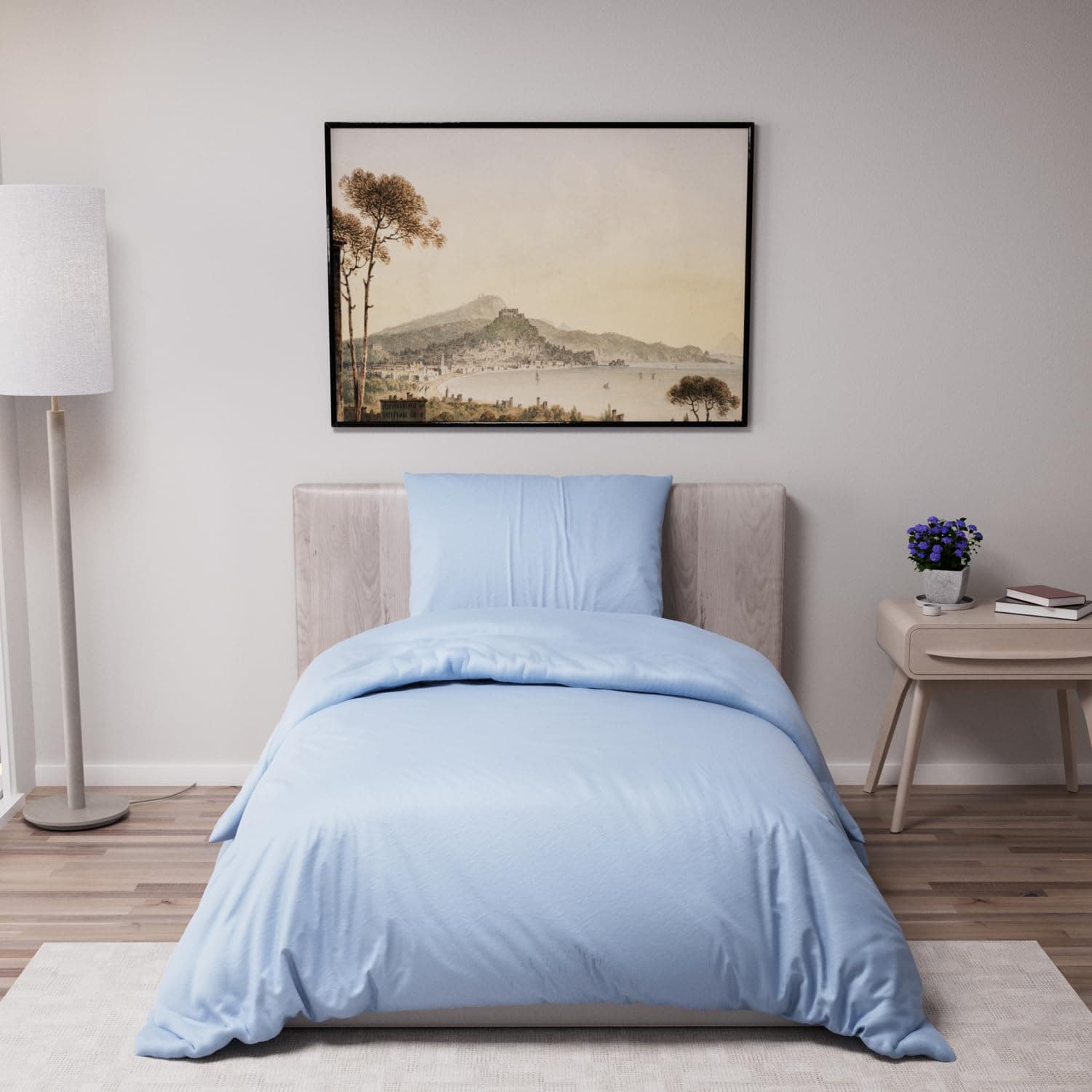 Dreamzie Copripiumino Singolo 135x200 cm con 1 Federe 50x70 cm - Blu - Set Copripiumino Singolo 135x200