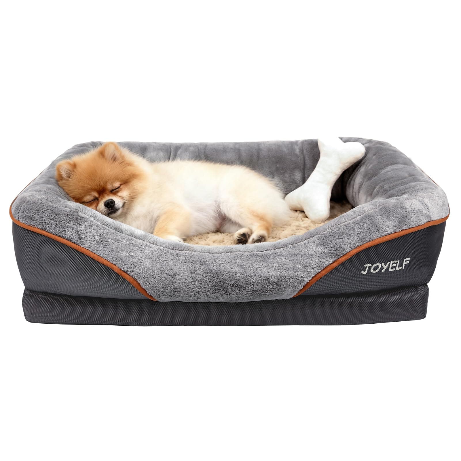 JOYELF Cama para Perro de Espuma viscoelástica Cama y sofá ortopédico pequeño para Perro con Funda Lavable extraíble y Juguetes chirriadores como Regalo