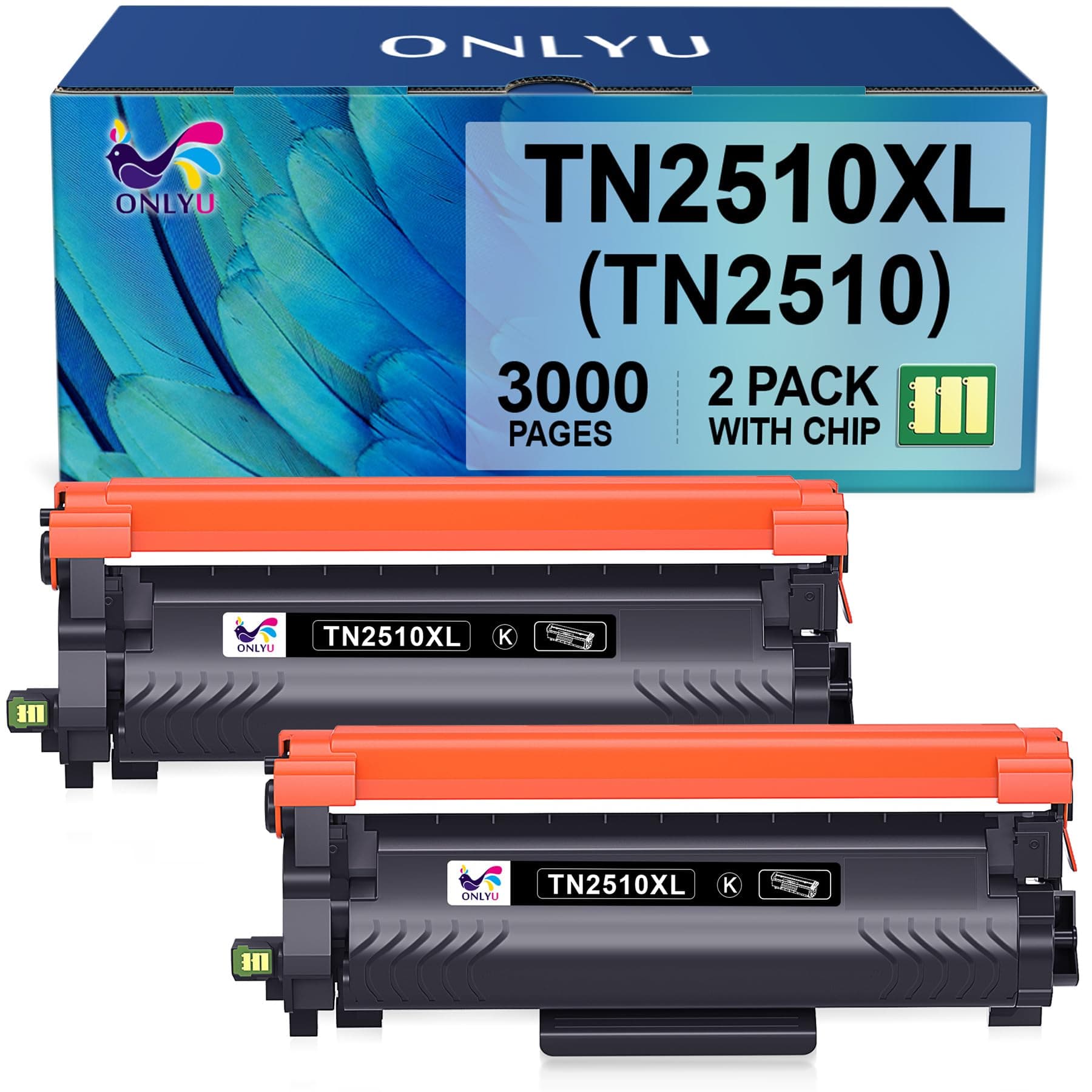 ONLYU TN2510 TN2510XL Toner TN 2510XL TN-2510 XL Compatibile con Brother HL-L2400DWE HL-L2400DW HL-L2445DW DCP-L2627DWE MFC-L2800DW DCP-L2660DW DCP-L2665DW MFC-L2827DWXL MFC-L2860DWE (2 Nero)