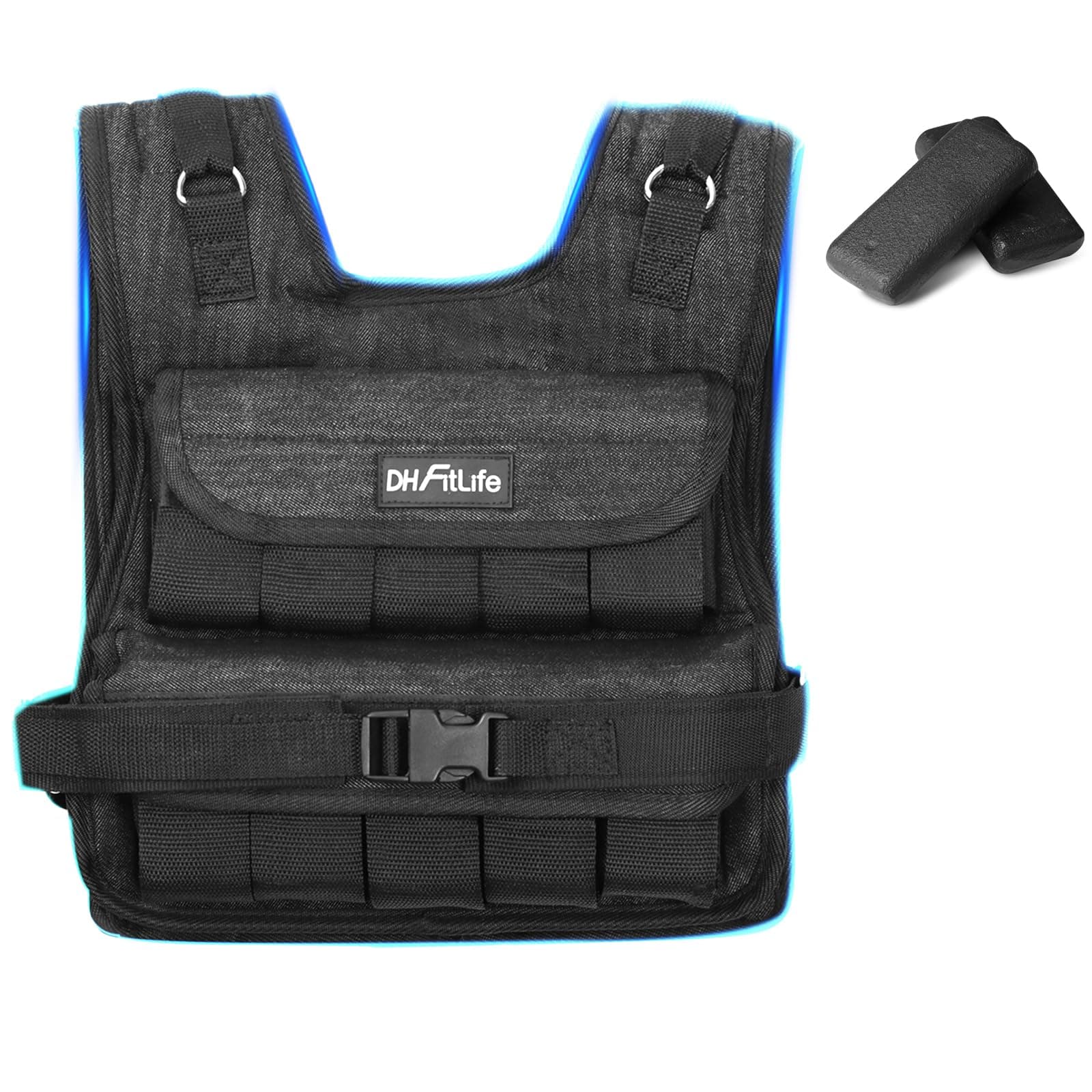 DH FitLife Chaleco Lastrado Ajustable 10/20 kg Compacto y Estable para Musculación y Entrenamiento de Fuerza | Chaleco con Peso | Chaleco para Correr Hombres y Mujeres