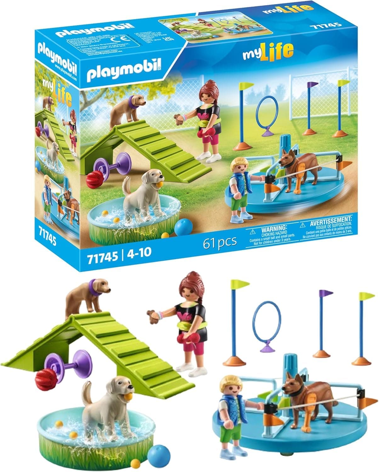 PLAYMOBIL | Hundespielplatz | Hunde Spielzeug Kind | Hundefiguren Set | Spielzeug für Kinder ab 4 Jahren | 71745