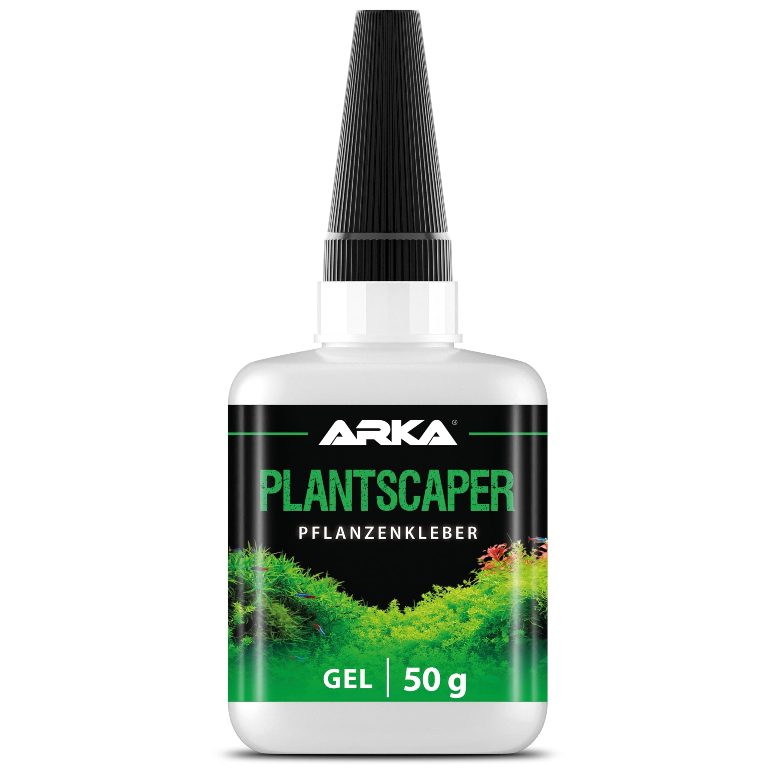 Aquascaping Pflanzenkleber 50 g Gel – haftet sofort auf Moos, Pflanzen, Wurzeln & Steinen – tropffrei, ergiebig und sicher für Süßwasseraquarien – ARKA Plantscaper