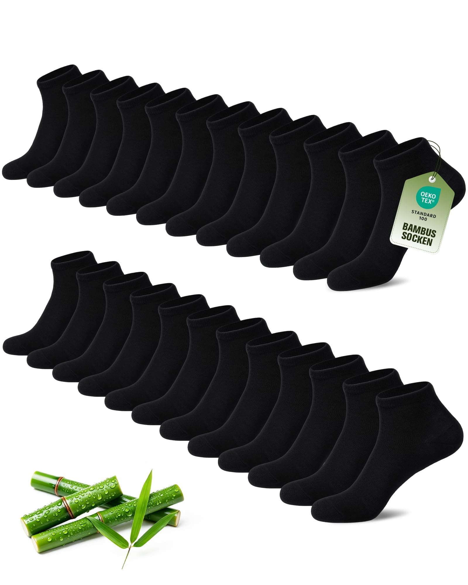 SukModen 12/24 Paia di Calzini da Sneaker per Uomo e Donna in Bambù, Anti-Odor Traspiranti Mezzi Calzini Morbidi, Calzini Corti per Uso Quotidiano, Tempo Libero, Shopping e Casa