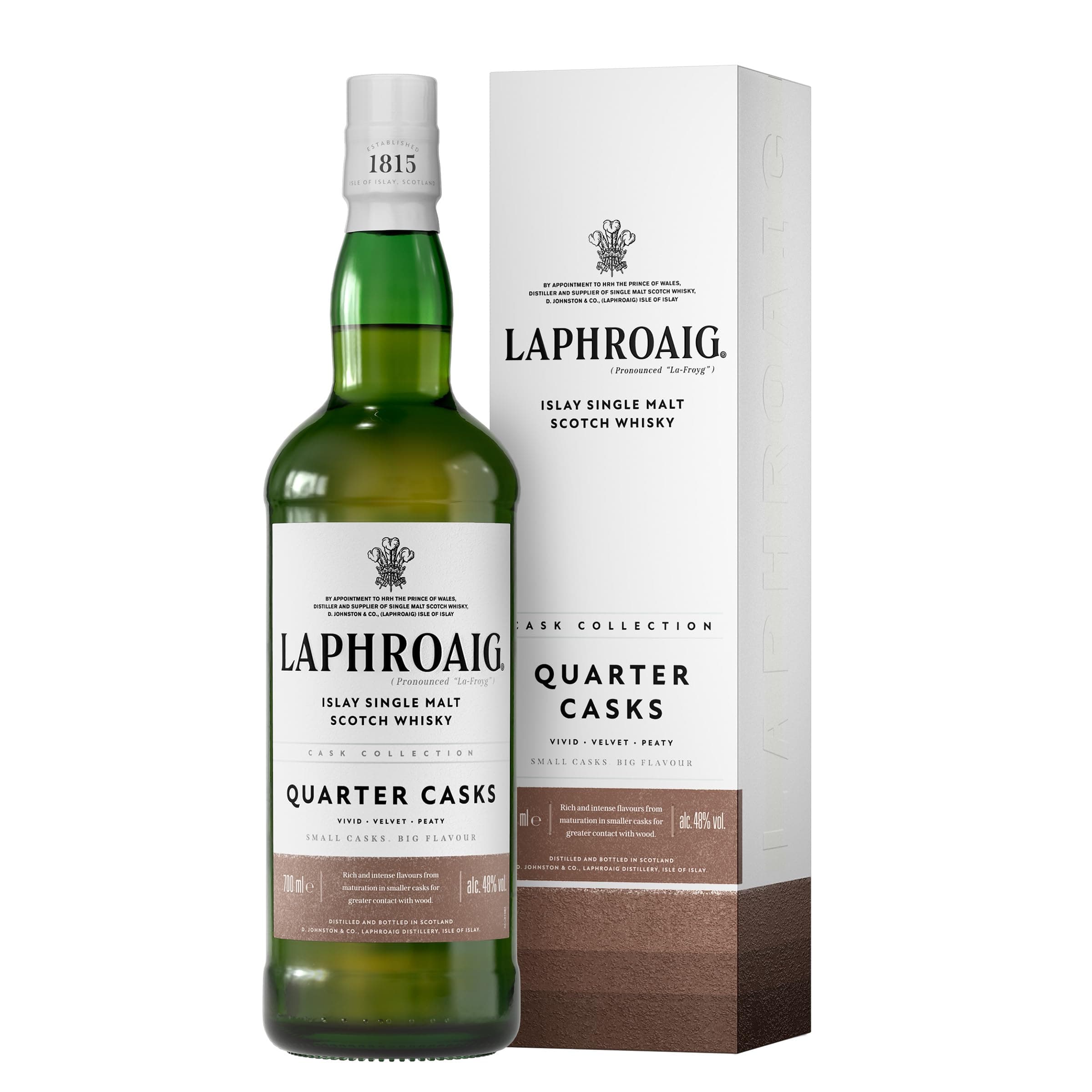 Laphroaig Quarter Cask | Islay Single Malt Scotch Whisky | mit Geschenkverpackung | in Quarter Casks gereift | 48% Vol | 700ml Einzelflasche