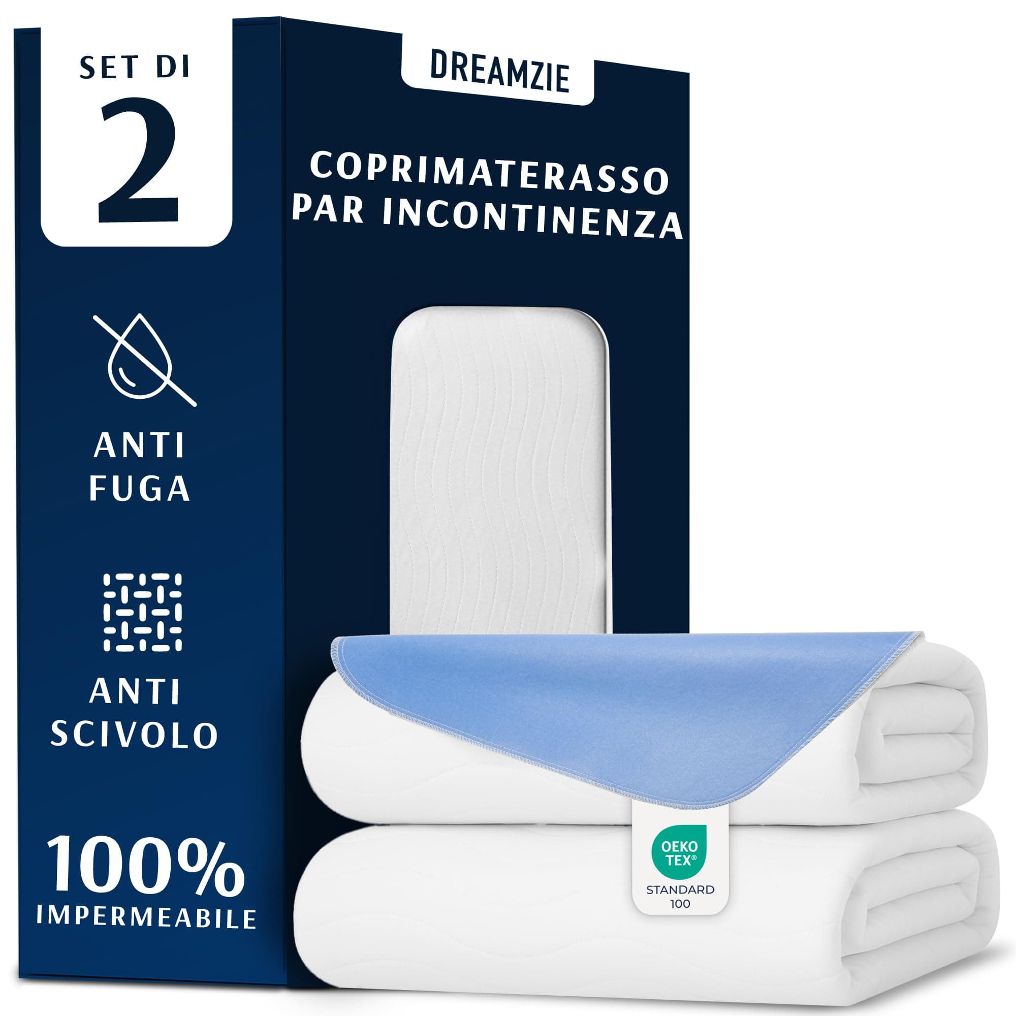 Dreamzie Traverse Letto Anziani, Neonato, Bambini 50 x 70 cm - Assorbente e Impermeabile - Traversine Lavabile per Incontinenza - Set di 2