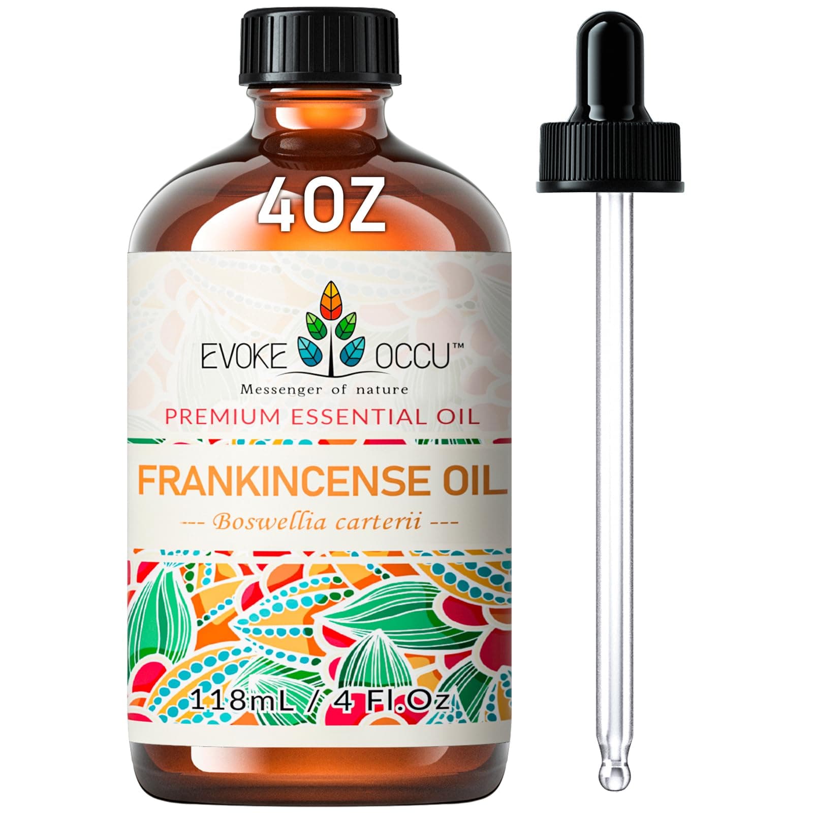 EVOKE OCCU Frankincense Essential Oil para rostro y piel - Gran tamaño de 118 ml - 100% puro y natural - Aceites esenciales de primera calidad para difusores, aromaterapia y jabones