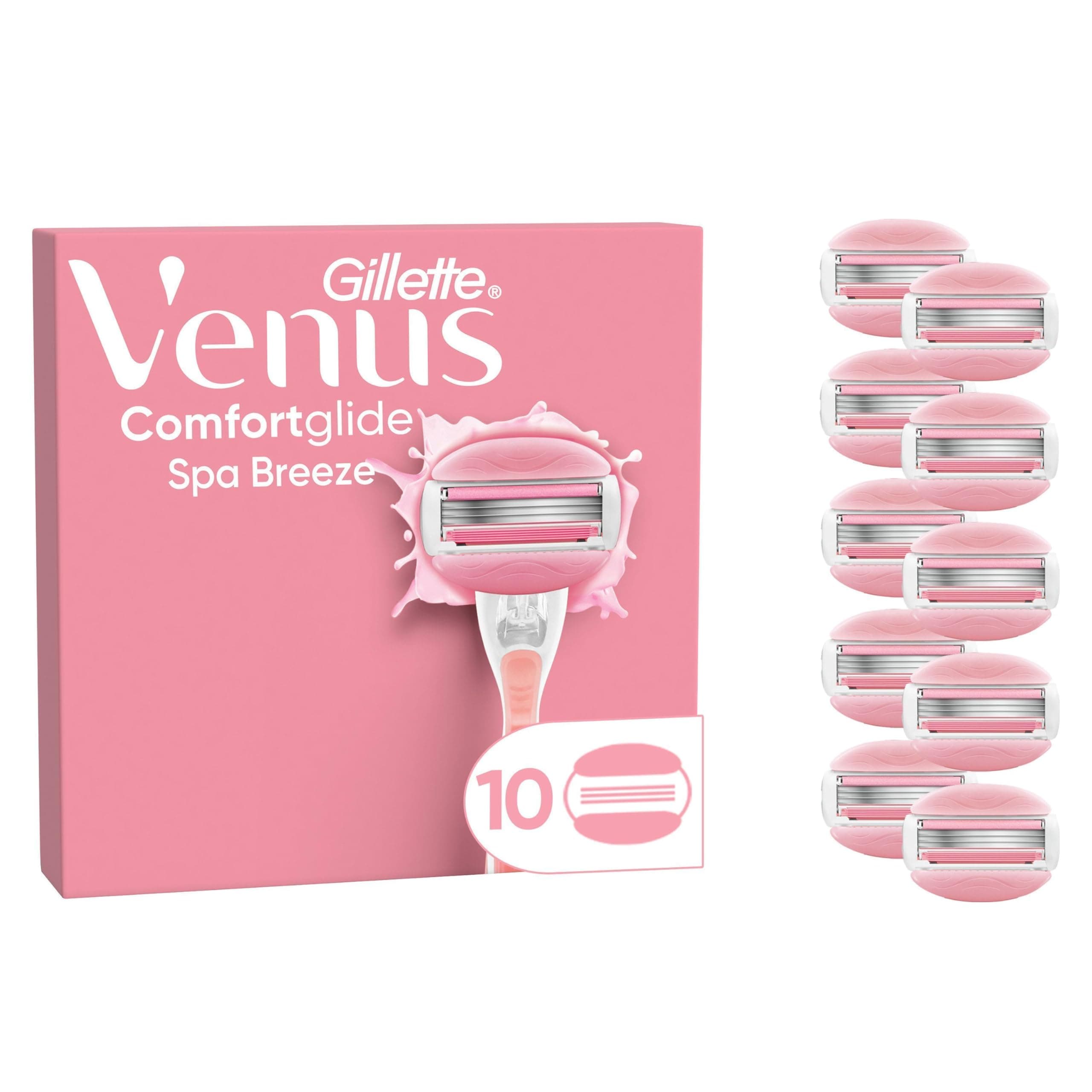 Gillette Venus Comfortglide Spa Breeze Rasierklingen Damen, 10 Original Ersatzklingen für Damenrasierer