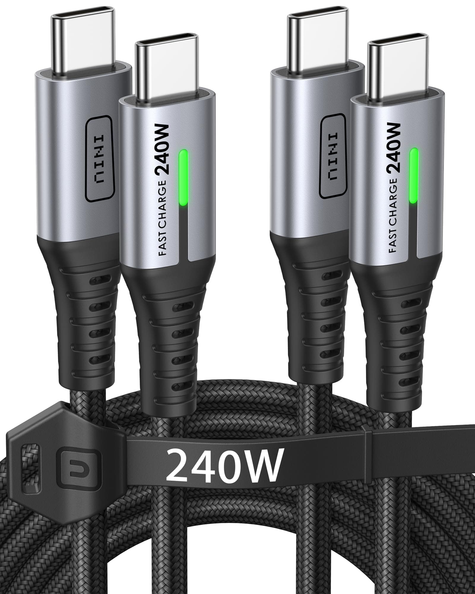 INIU 240W Cable USB C vers USB C, [2Pack 2m] PD3.0 Câble USBC Type C Charge Rapide pour iPhone 17 16 15 Pro Max, Samsung Galaxy S25 S24 S23 Ultra, Pixel 9 Pro, MacBook iPad Air, Switch, Steam Deck etc
