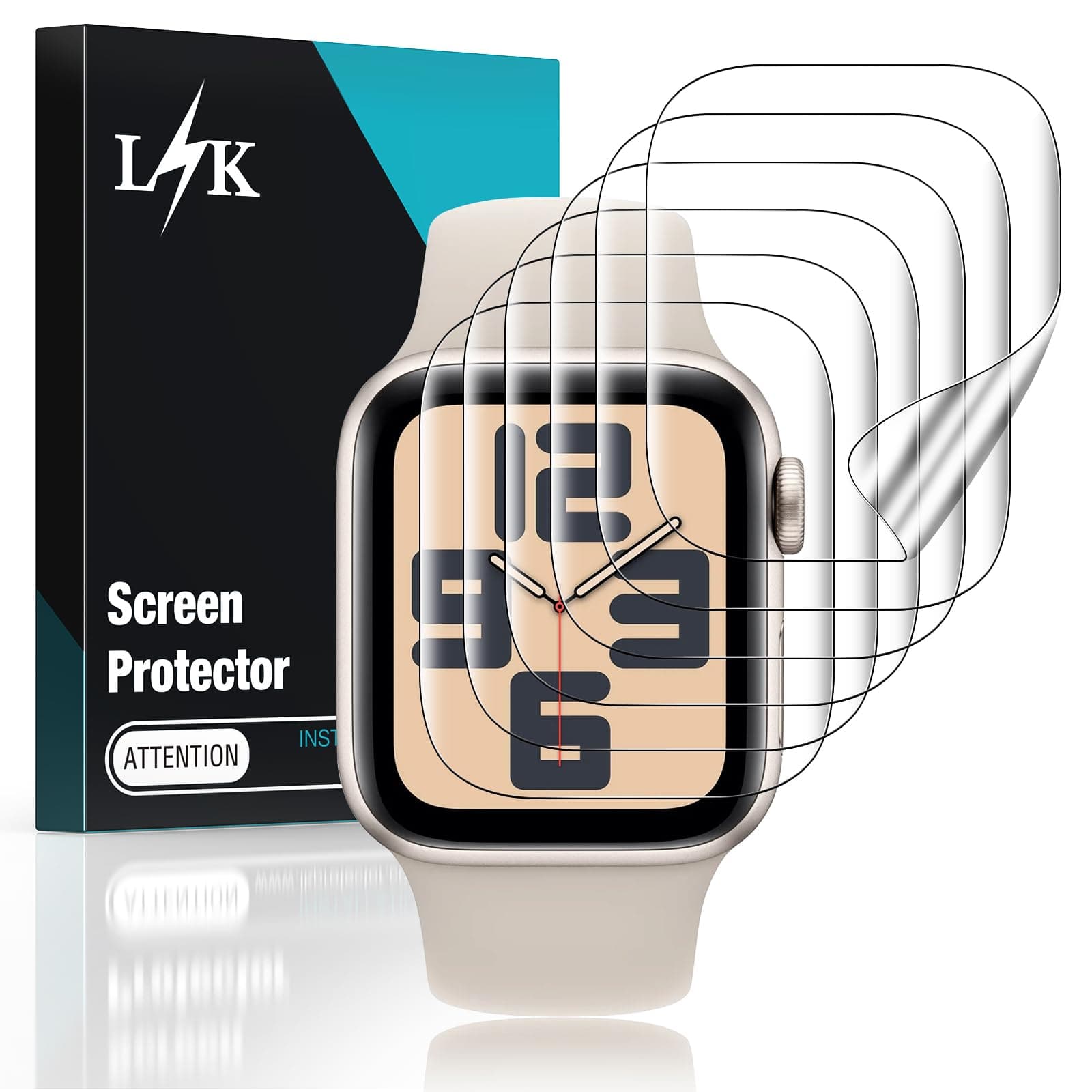 LϟK 6 Pièces Protection Écran pour Apple Watch Series SE 3/Series 6 5 4 SE 40mm and Series 3 2 1 38mm - sans Bulles Haute Définition Qualité Supérieure Transparent Doux TPU Film Protection écran