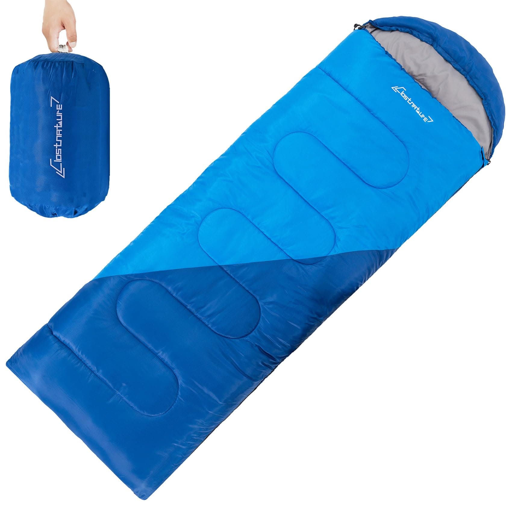 Clostnature Saco de Dormir Ligero para Acampar - Saco de Dormir Rectangular Casual al Aire Libre con Tamaño de Paquete Pequeño para Adultos, Mujeres, Senderismo de Deportes (Cremallera Izquierda)
